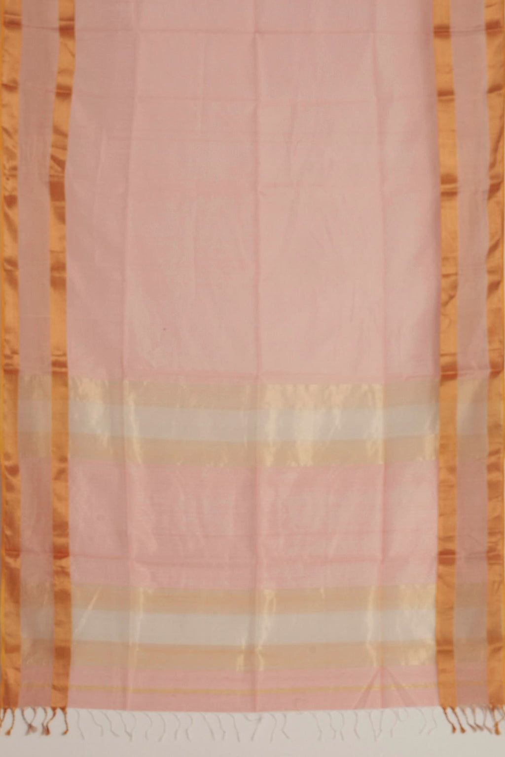 Peach Maheshwari Silk Cotton Saree