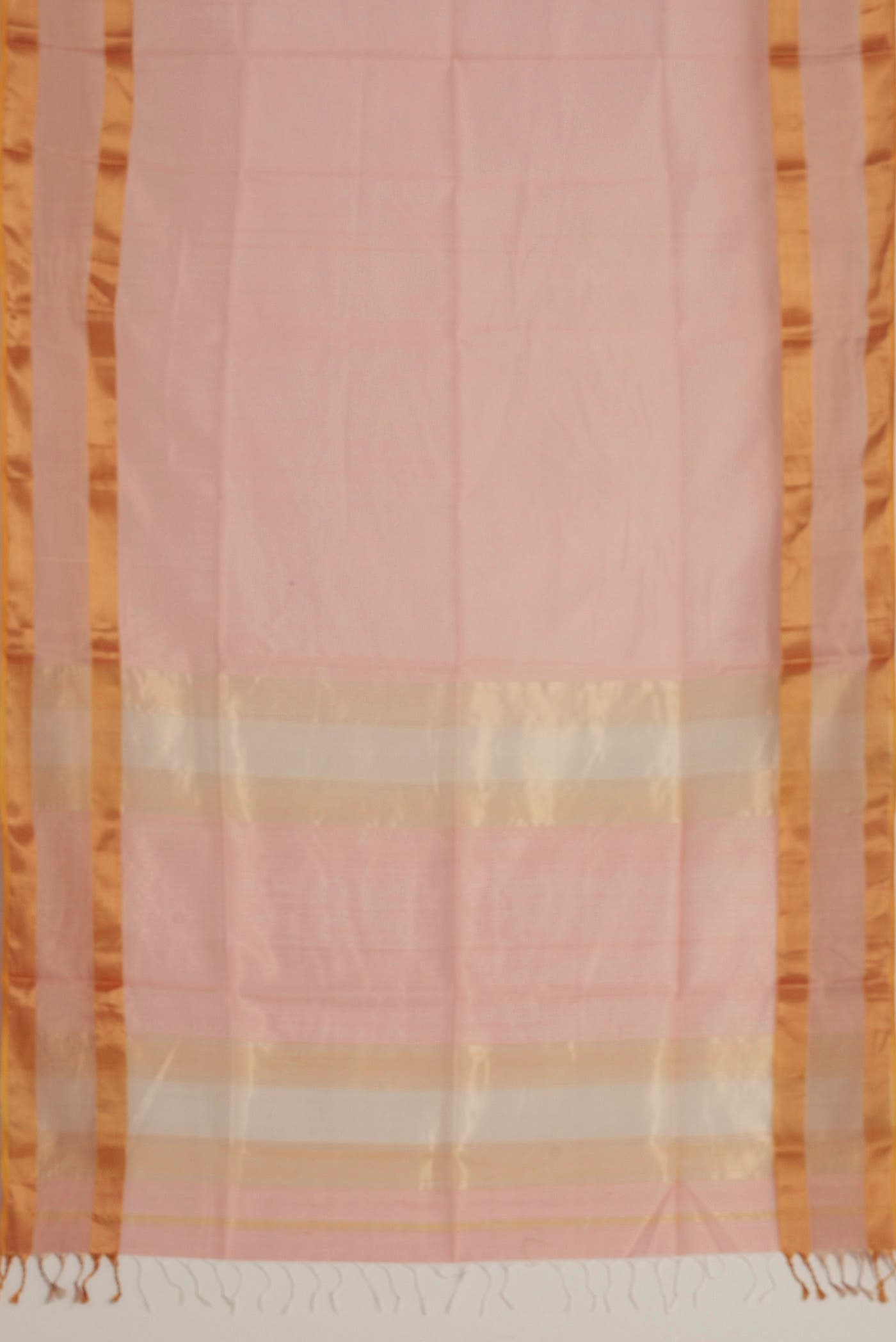 Peach Maheshwari Silk Cotton Saree