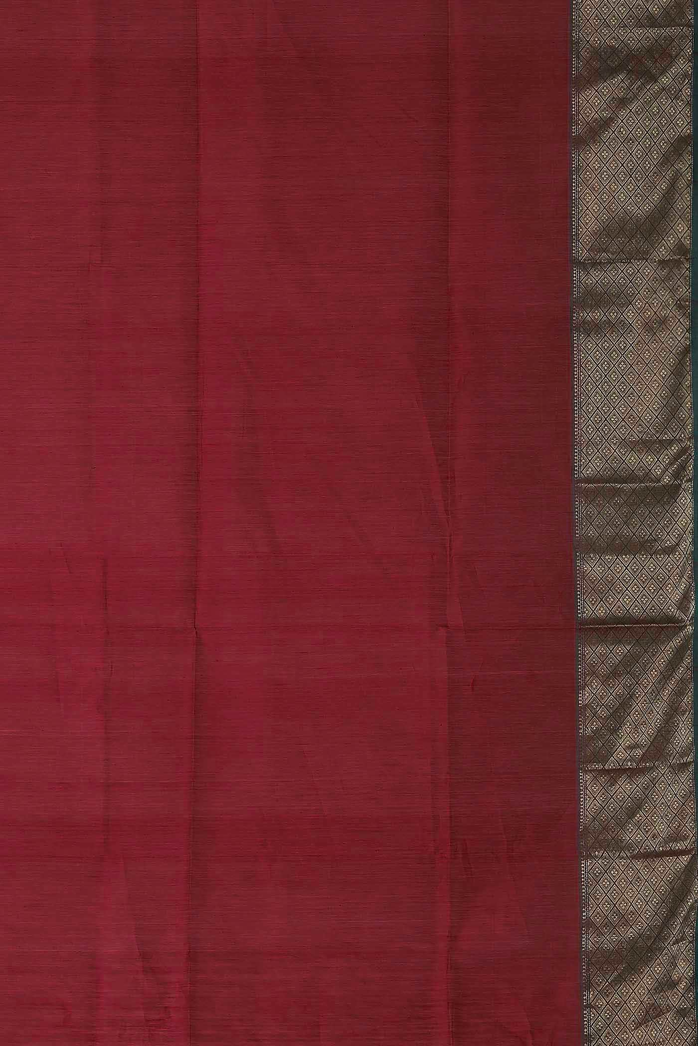 Red Maheshwari Silk Cotton Saree