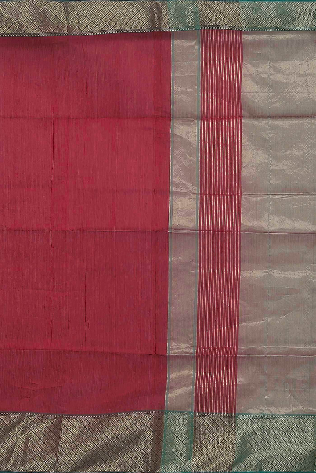 Red Maheshwari Silk Cotton Saree