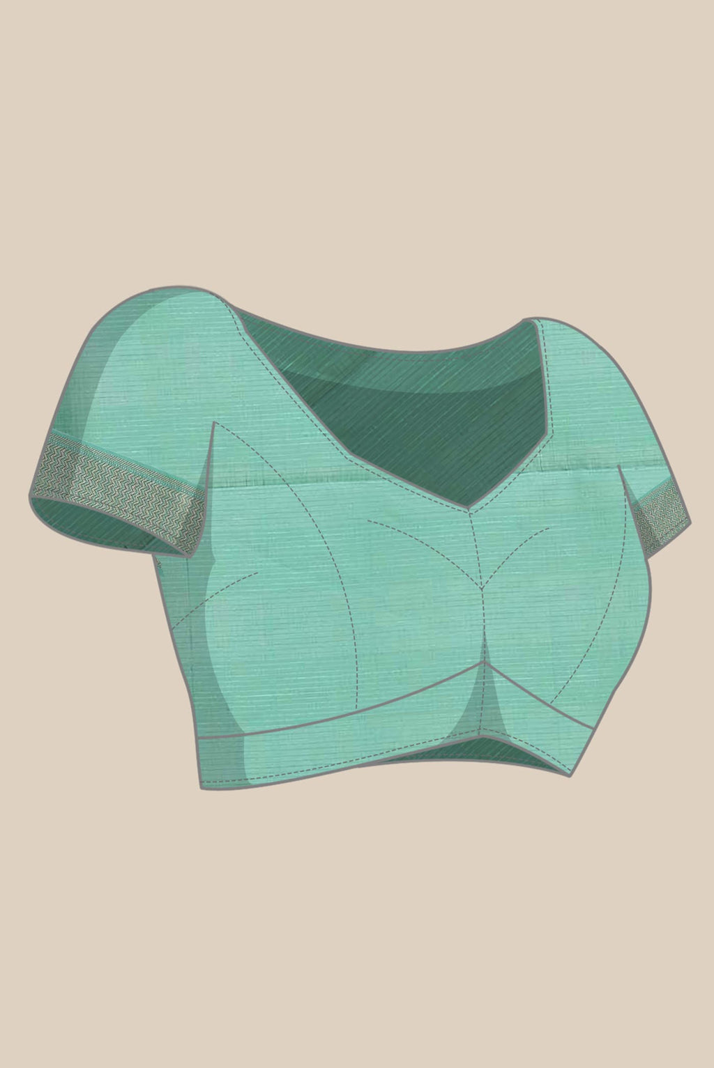 Sea Green Maheshwari Silk Cotton Saree