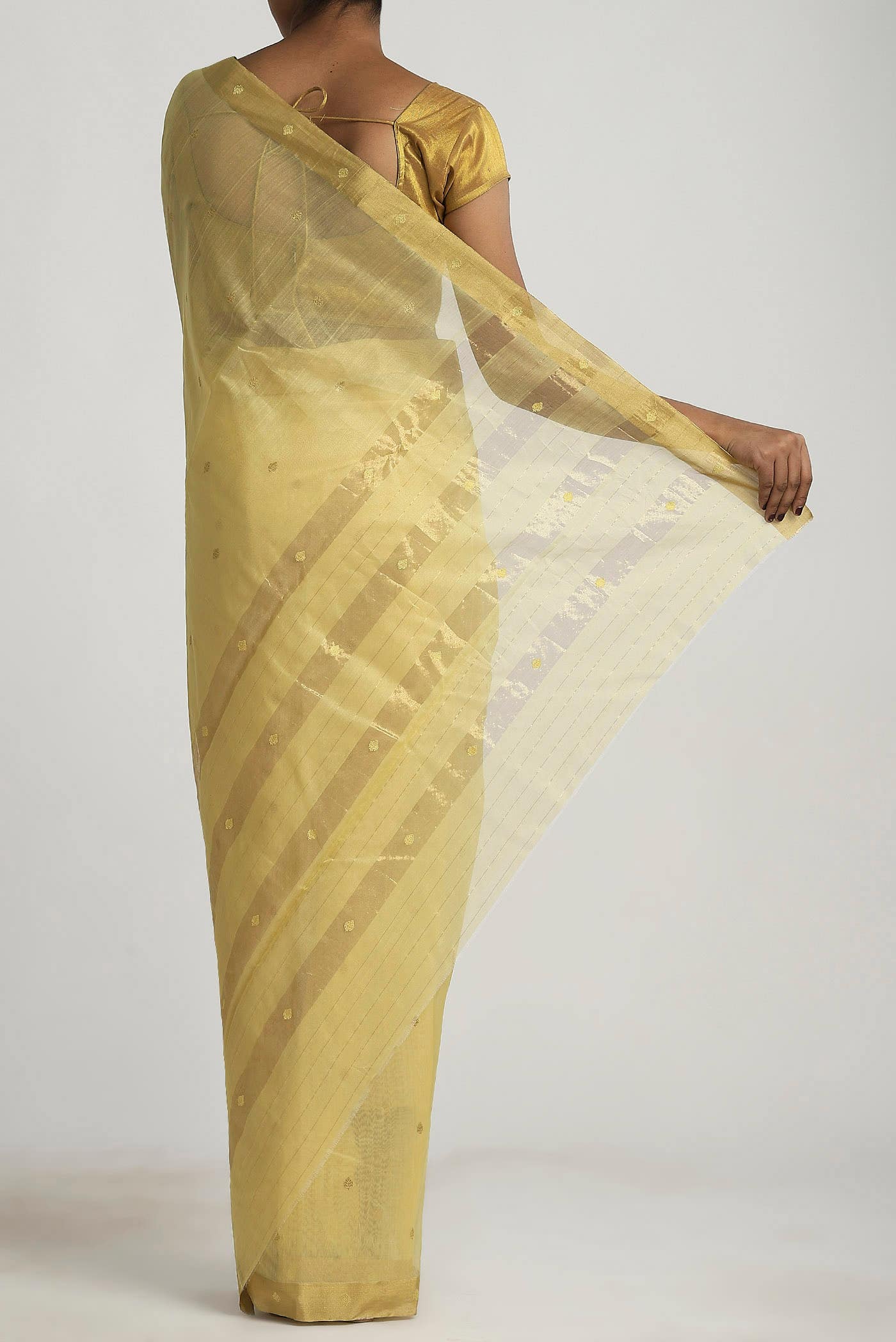 Yellow Chanderi Silk Cotton Saree