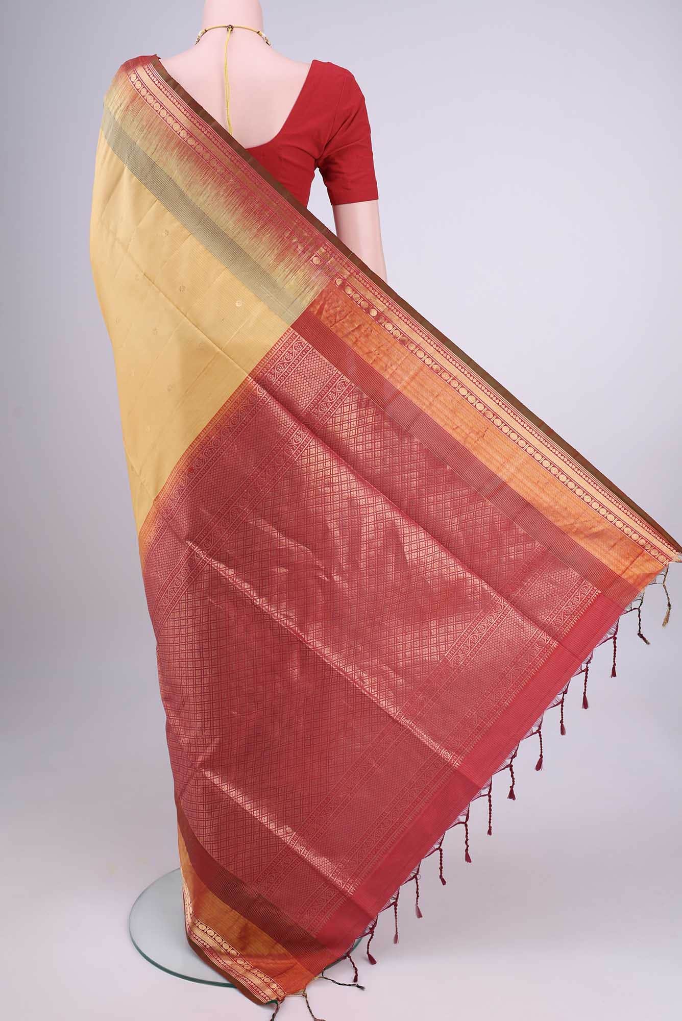 Cream Soft Silk Saree