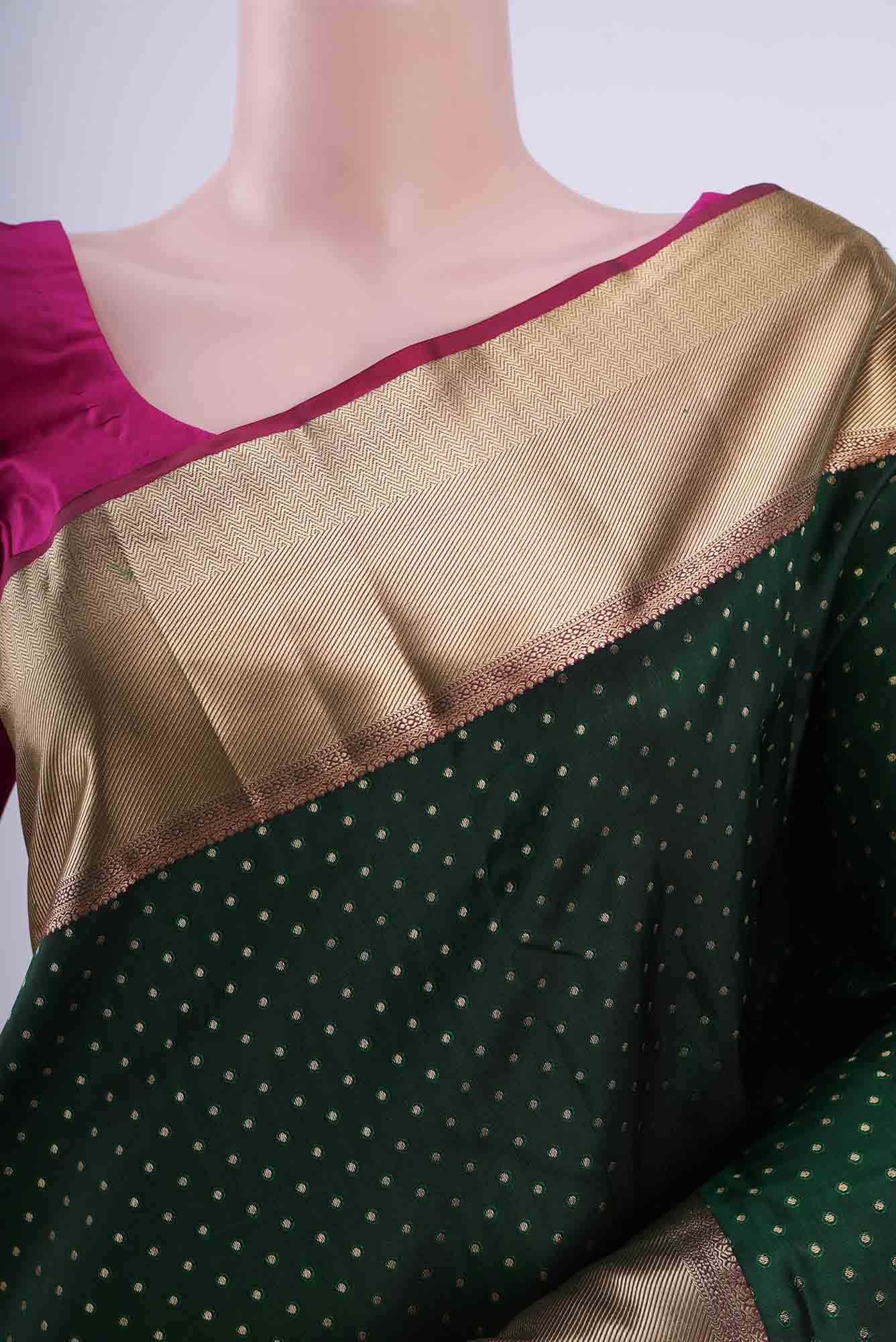 Bottle Green Uppada Silk Saree