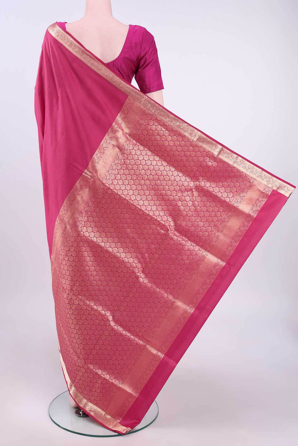 Dark Pink Coimbatore Silk Cotton Saree