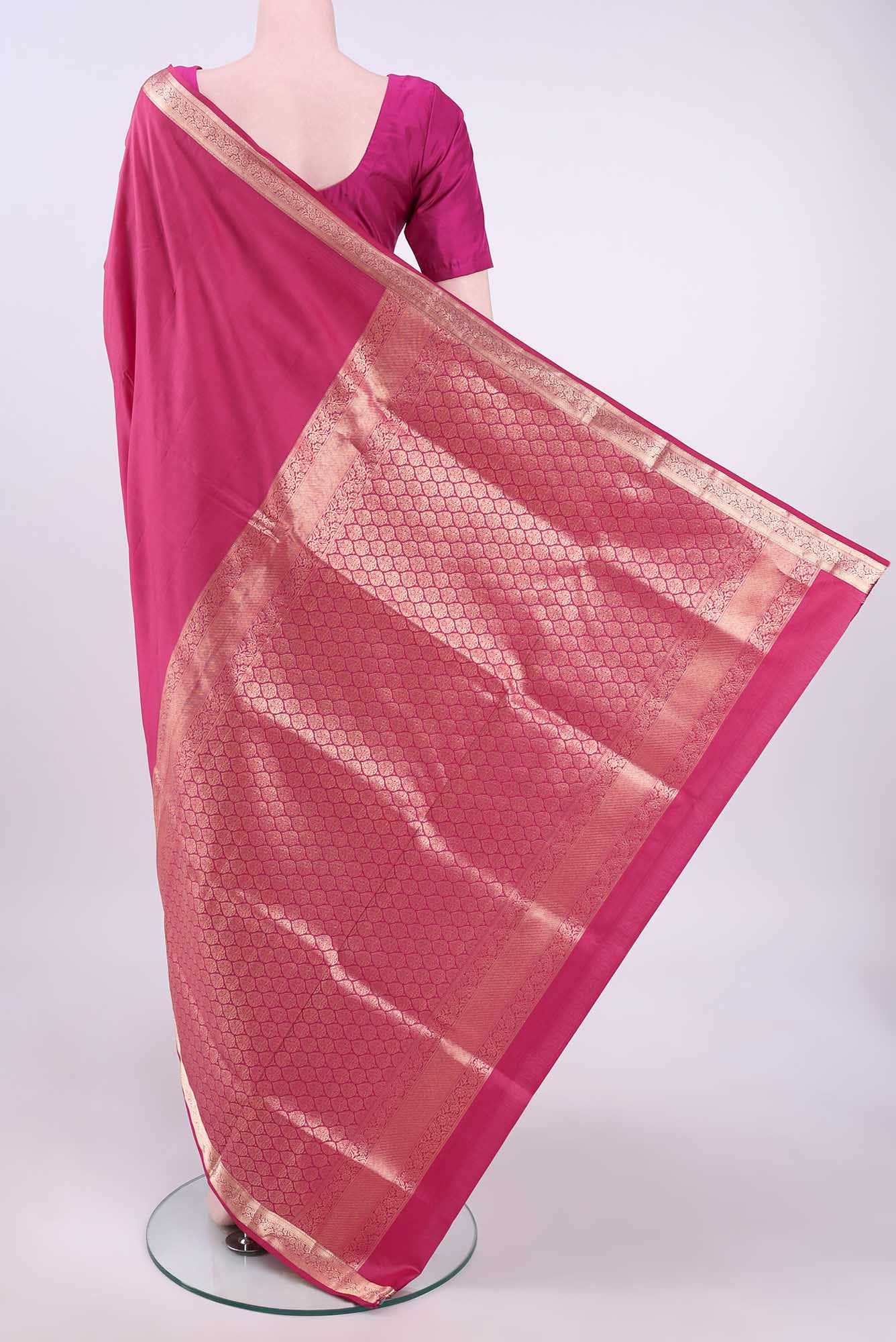 Dark Pink Coimbatore Silk Cotton Saree