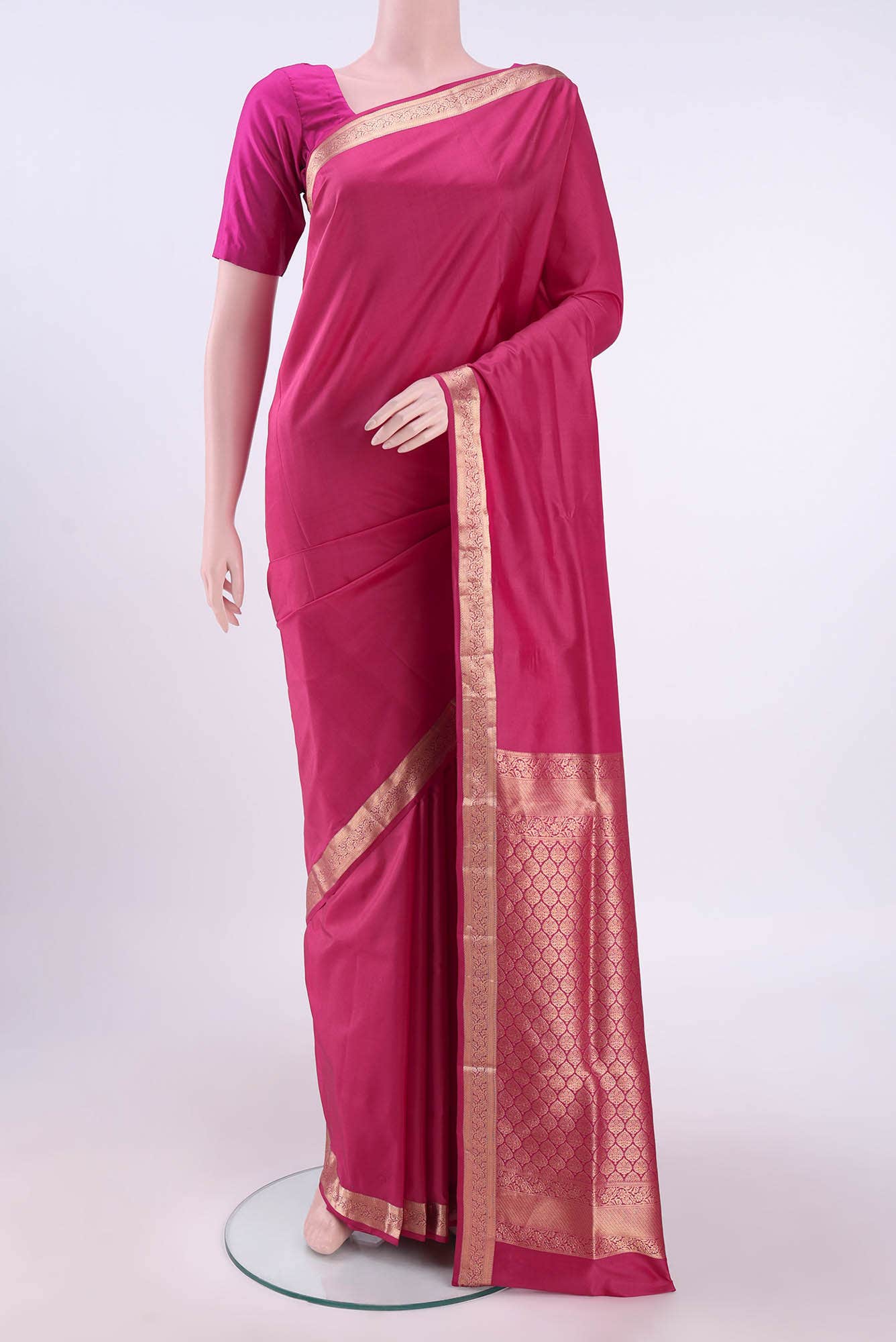 Dark Pink Coimbatore Silk Cotton Saree