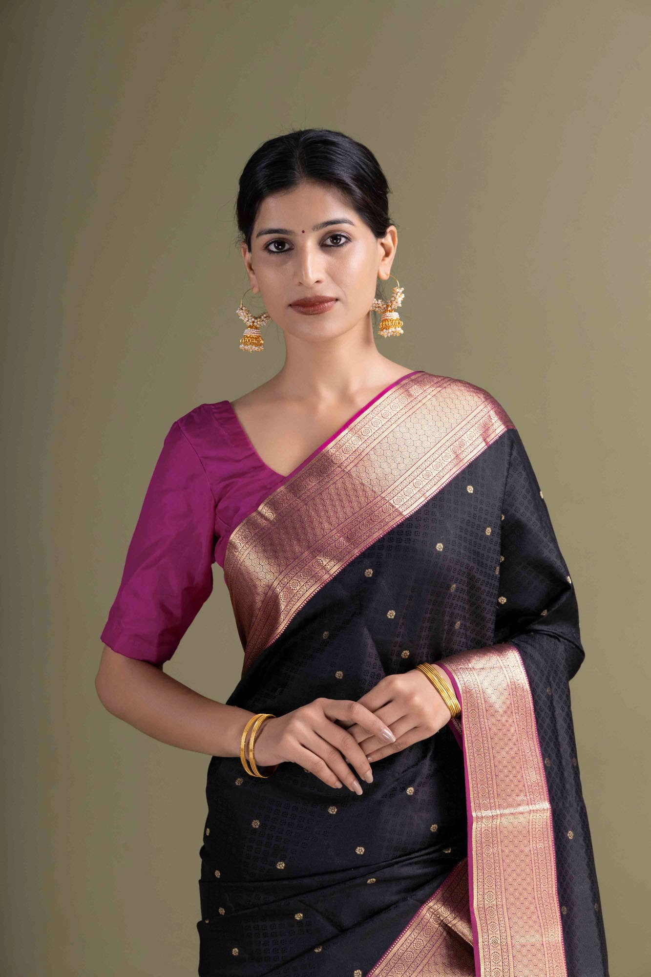 Black Soft Silk Saree