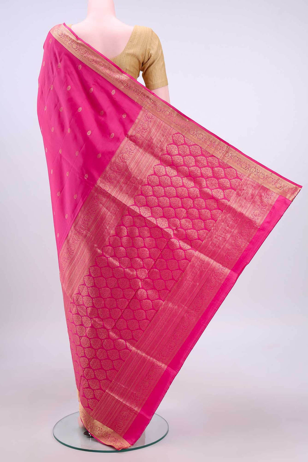 Rose pink Uppada Silk Saree