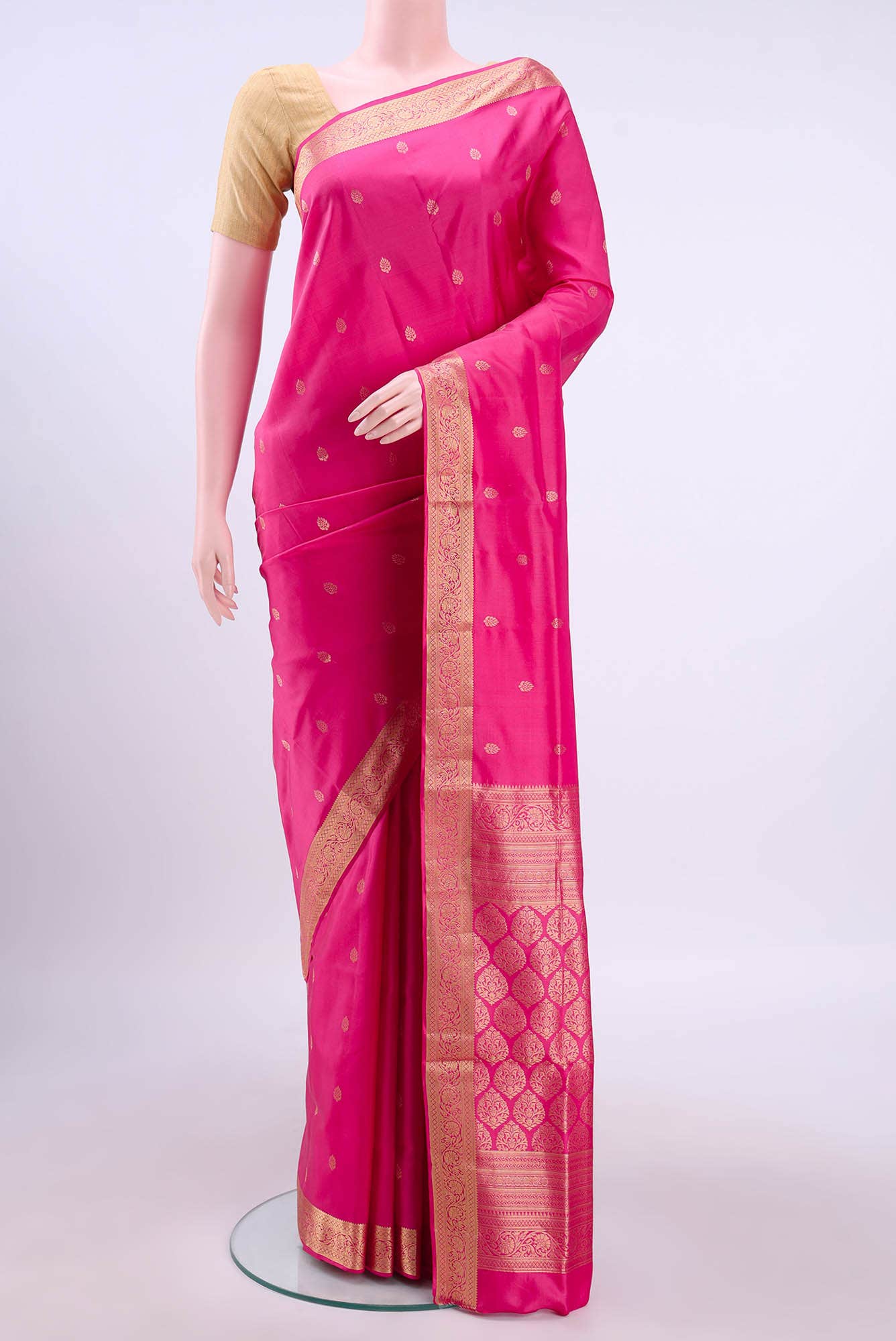 Rose pink Uppada Silk Saree