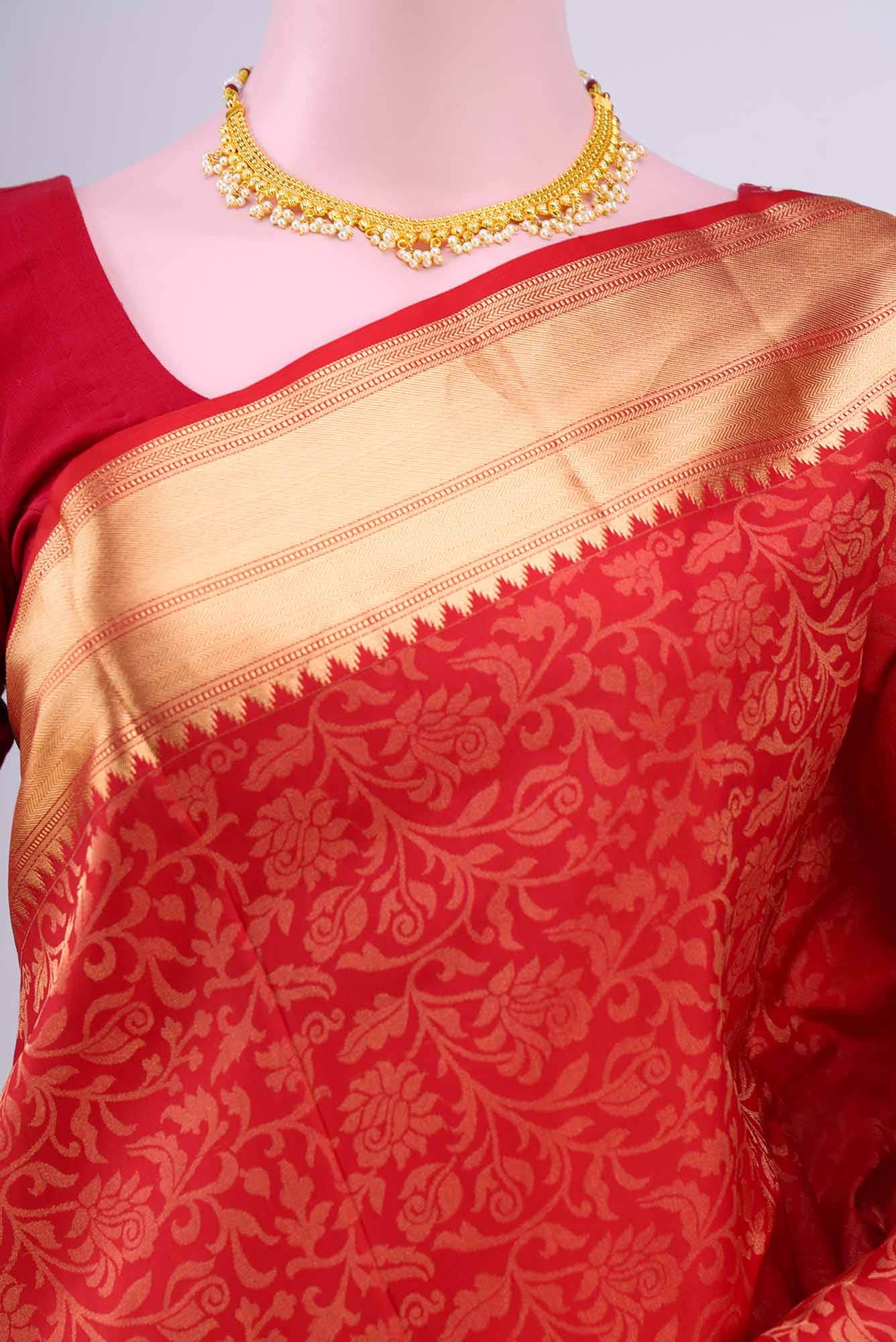 Deep Red Soft Silk Saree