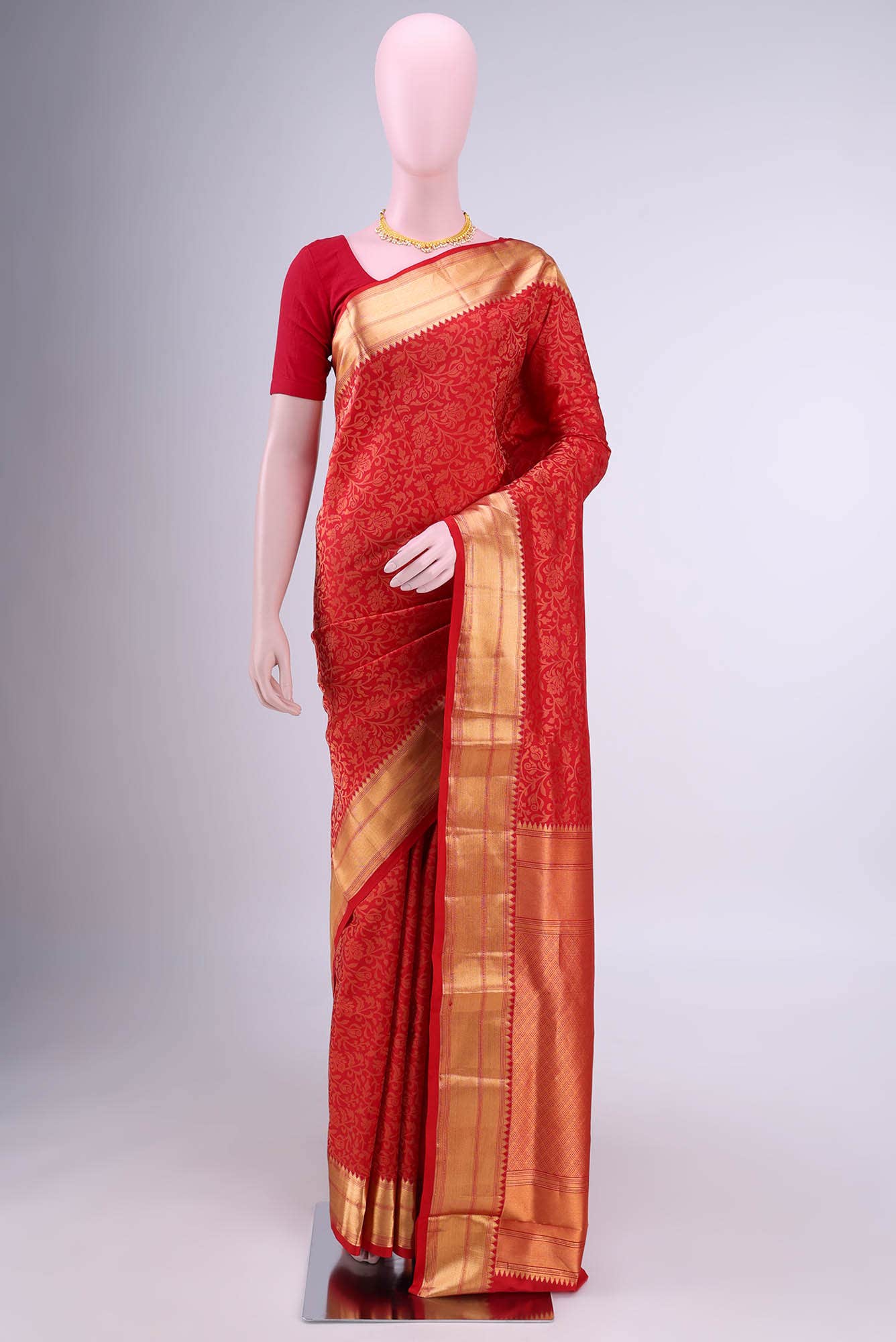 Deep Red Soft Silk Saree