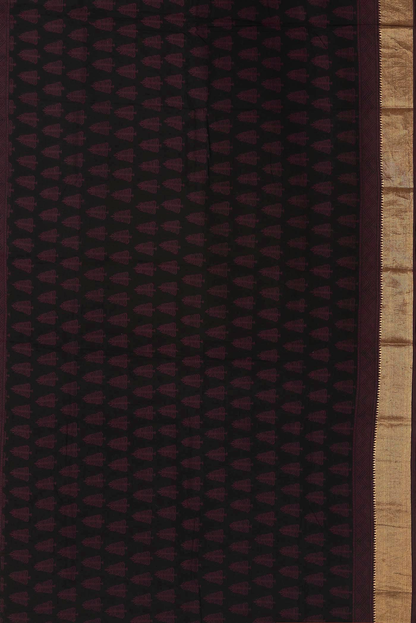 Black Mangalagiri Cotton Saree