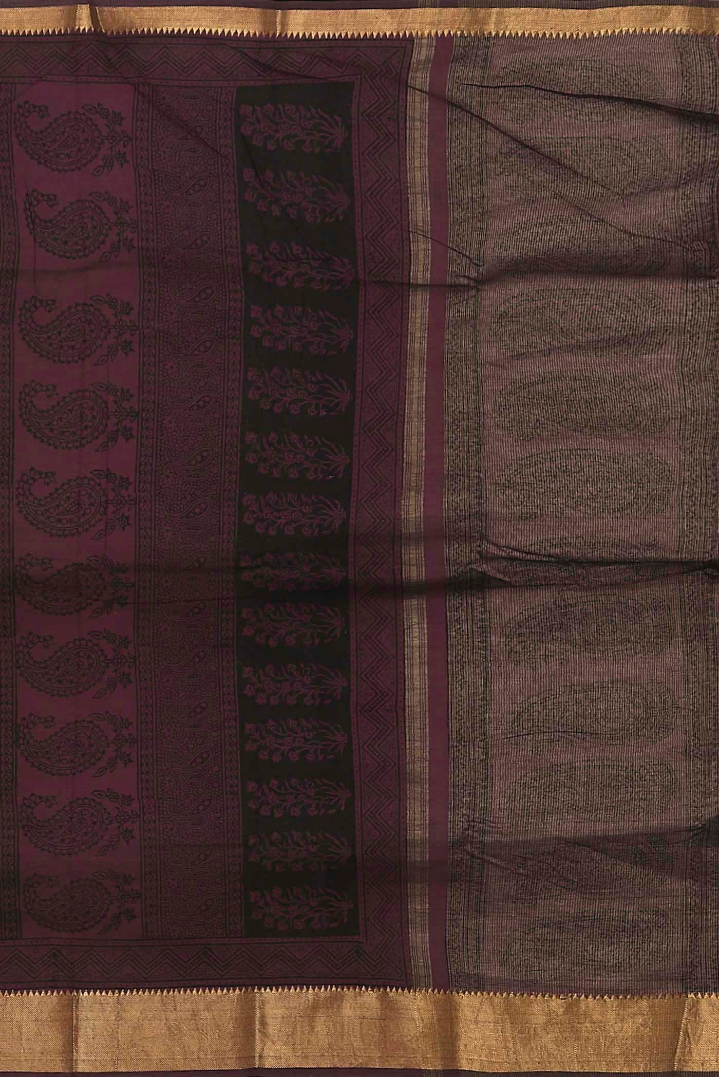 Black Mangalagiri Cotton Saree