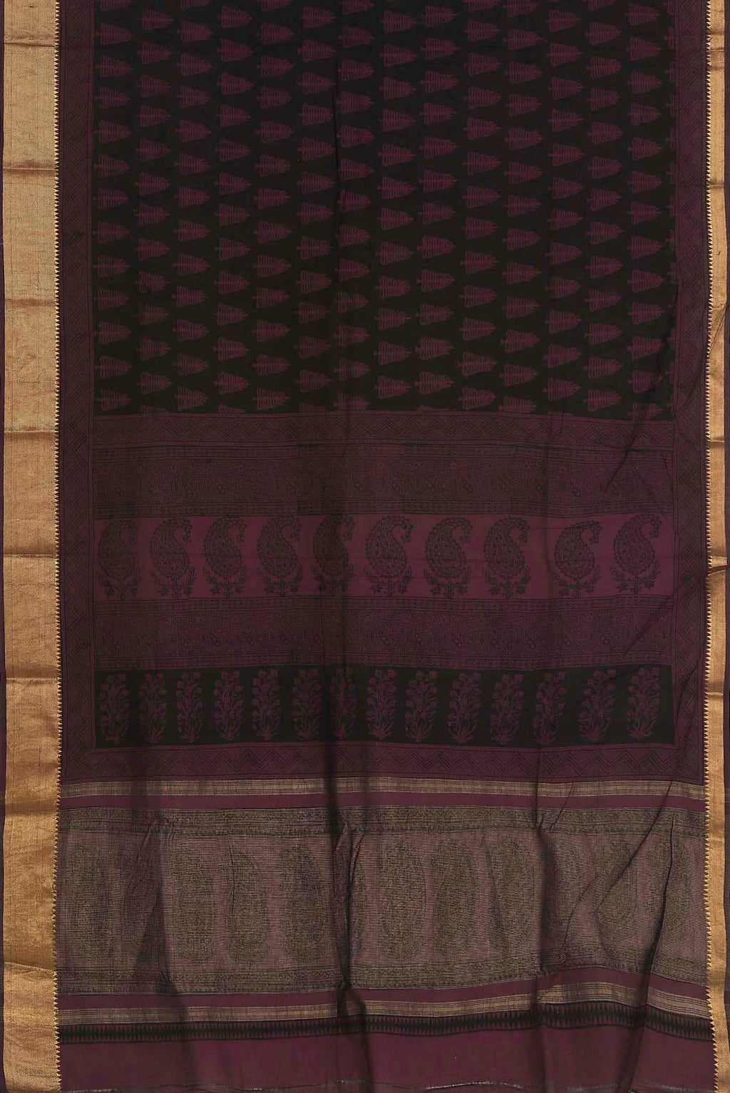 Black Mangalagiri Cotton Saree