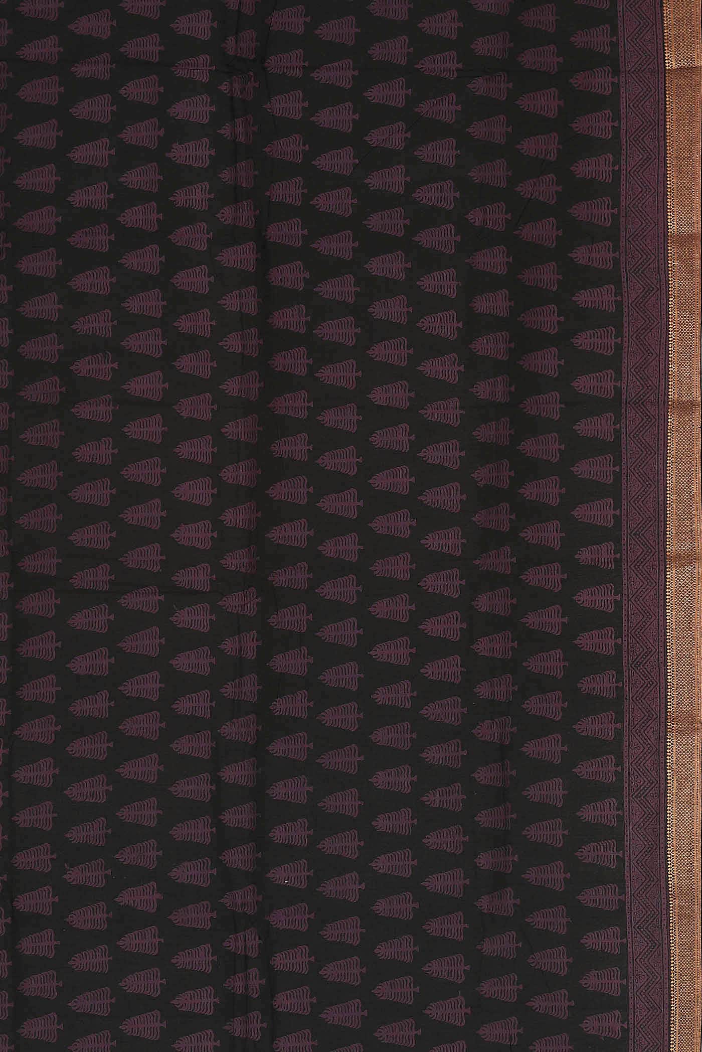 Black Mangalagiri Cotton Saree