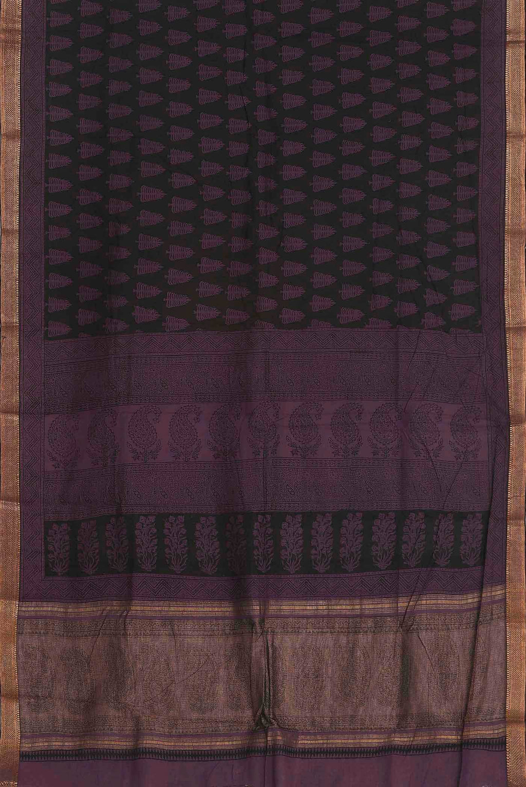 Black Mangalagiri Cotton Saree