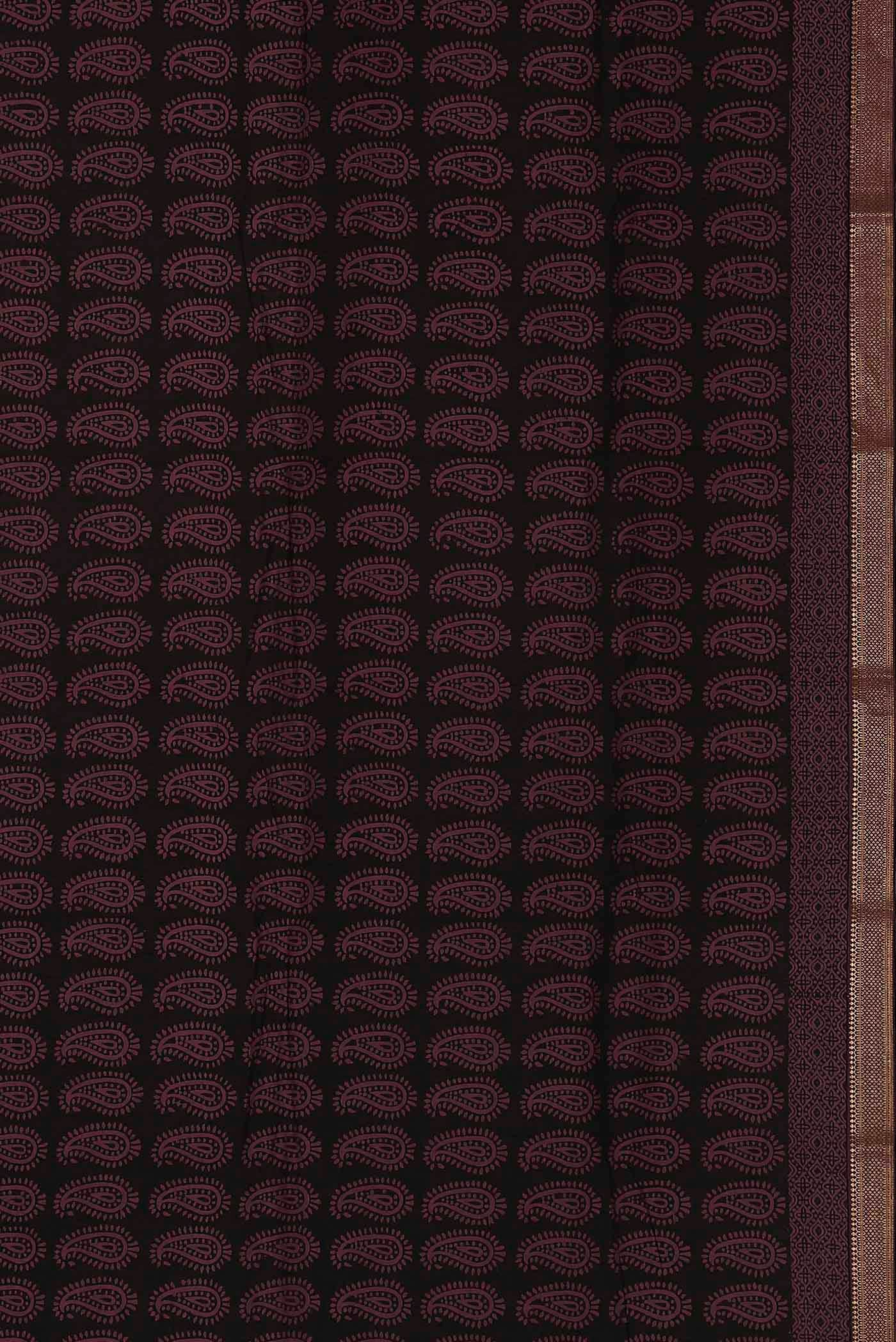 Black Mangalagiri Cotton Saree
