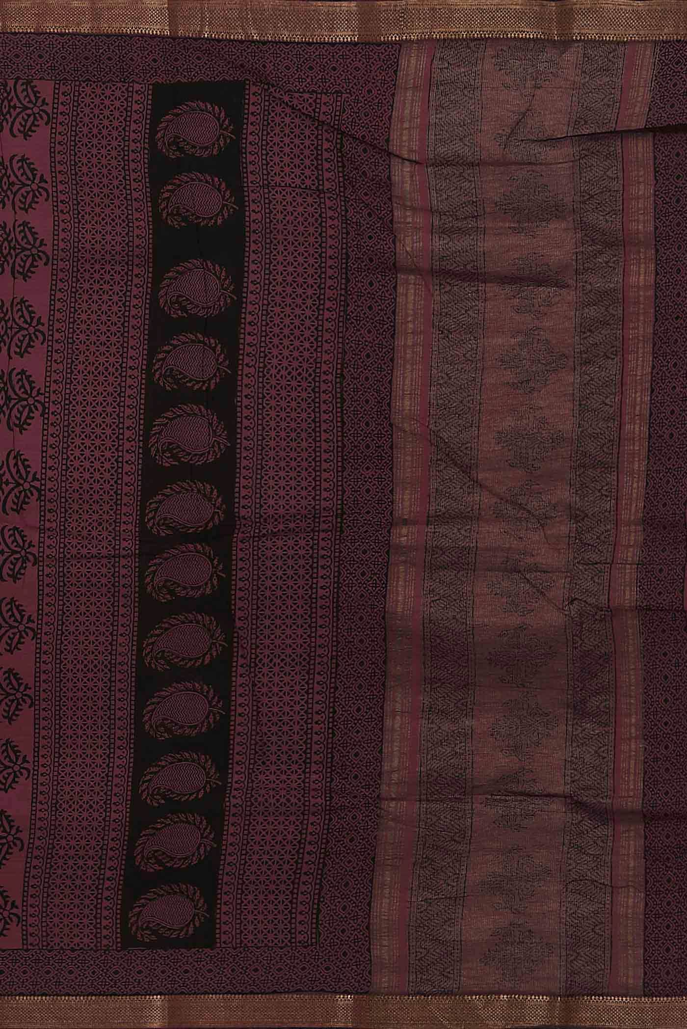Black Mangalagiri Cotton Saree