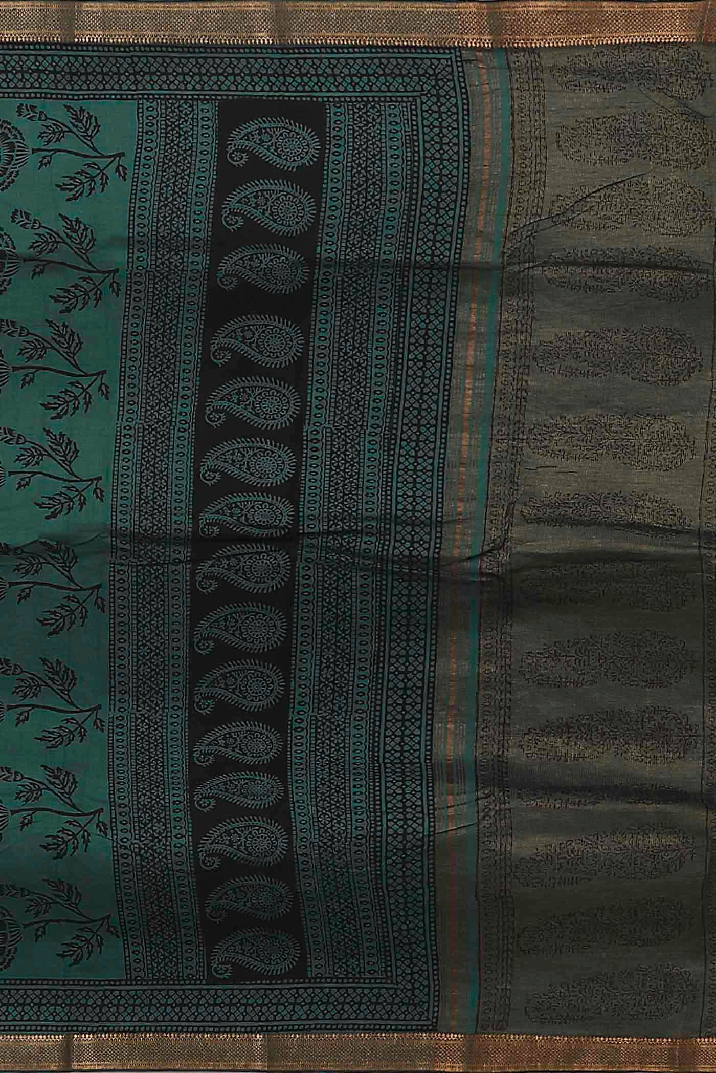 Black Mangalagiri Cotton Saree