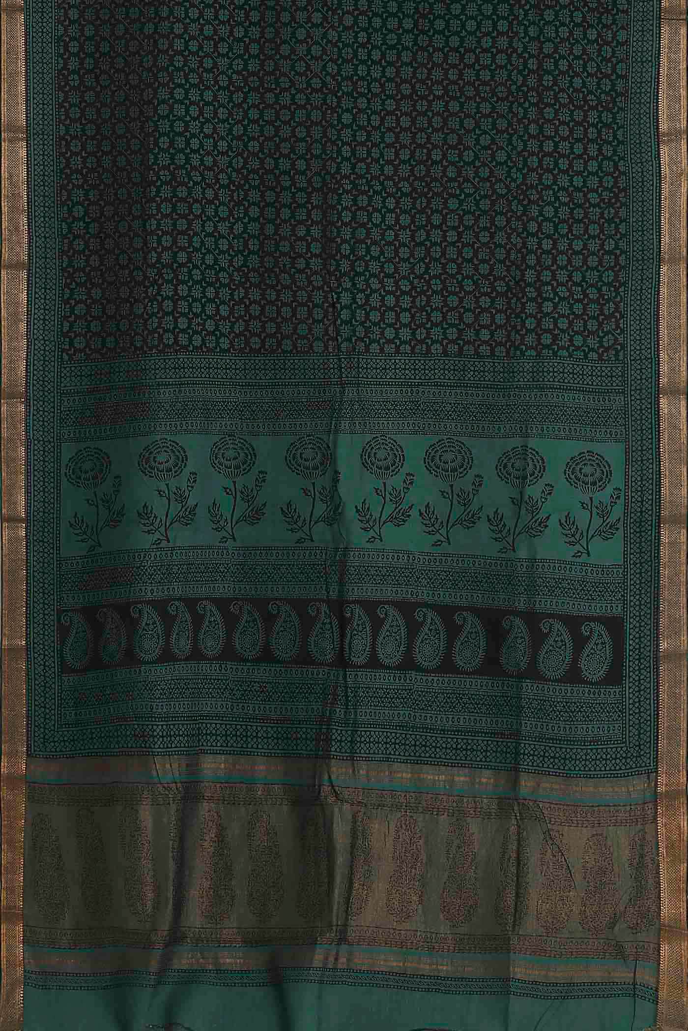 Black Mangalagiri Cotton Saree
