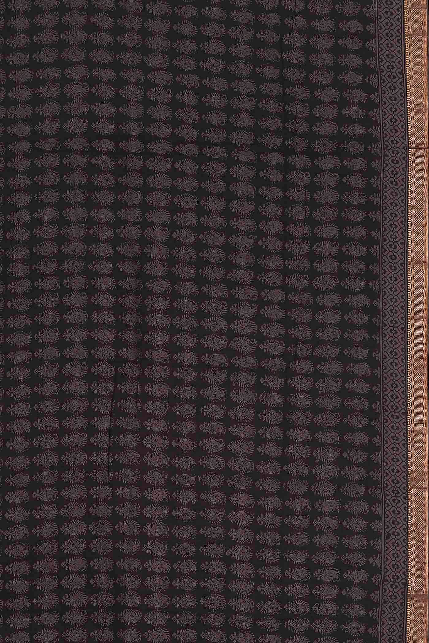 Black Mangalagiri Cotton Saree