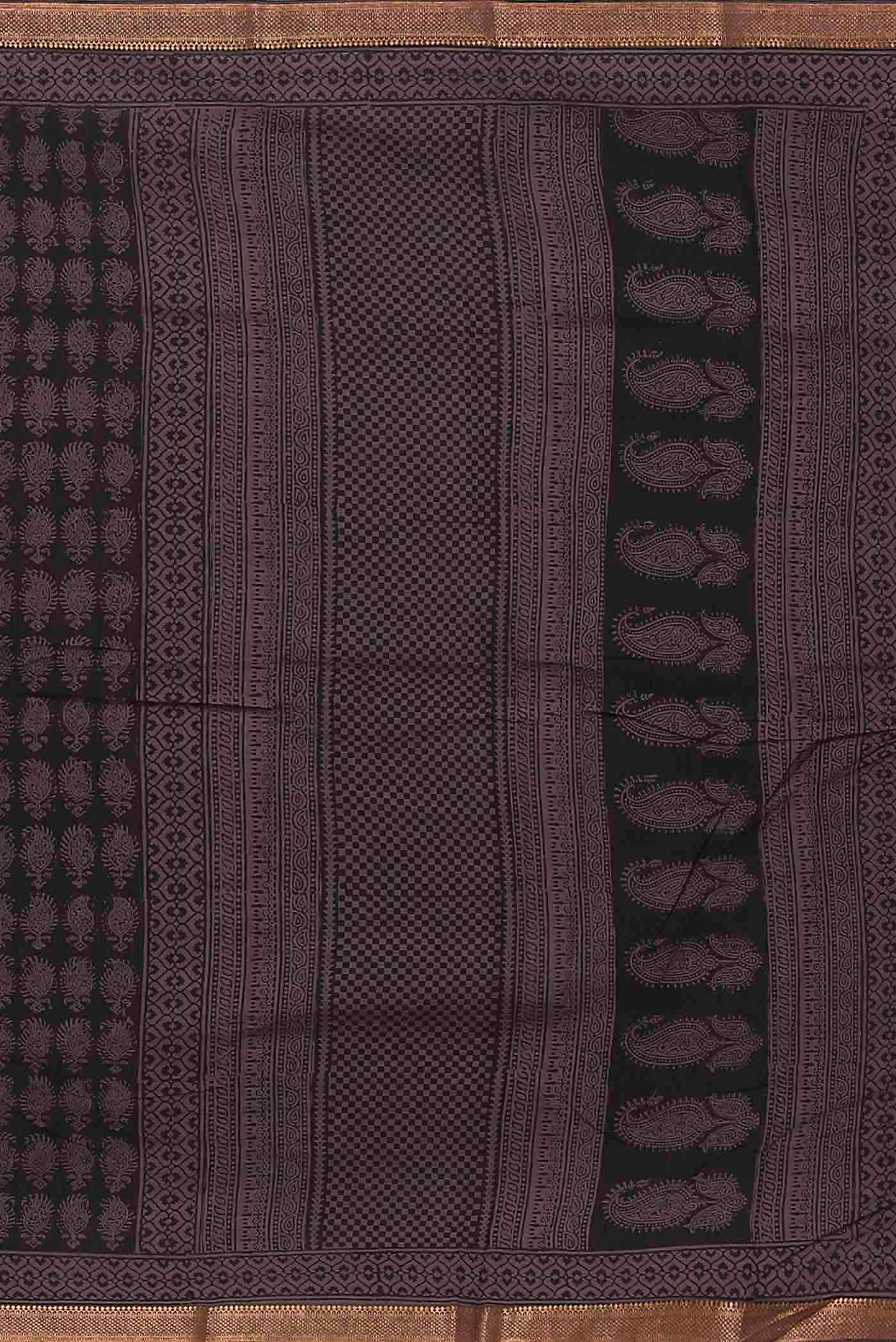 Black Mangalagiri Cotton Saree