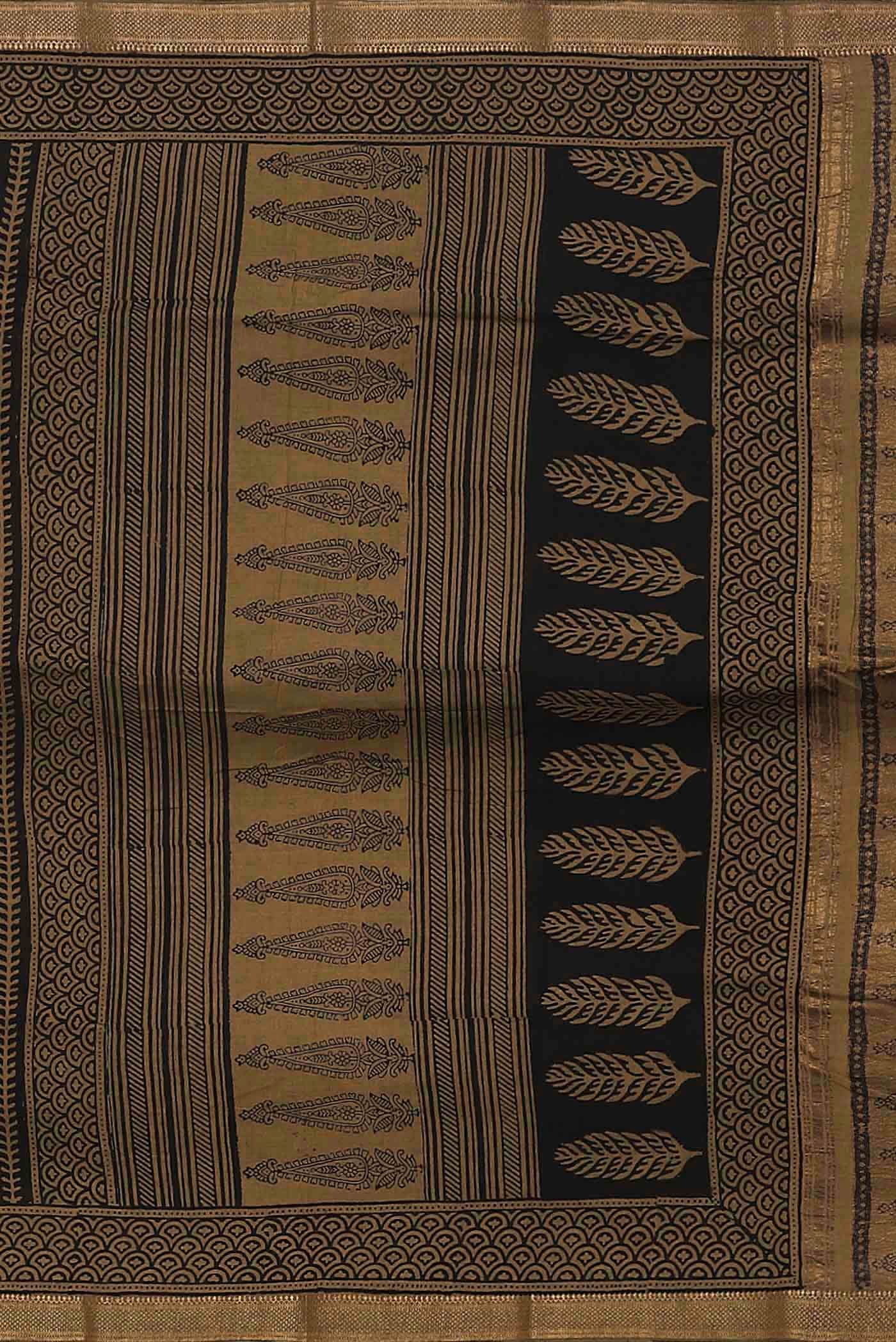 Black Mangalagiri Cotton Saree