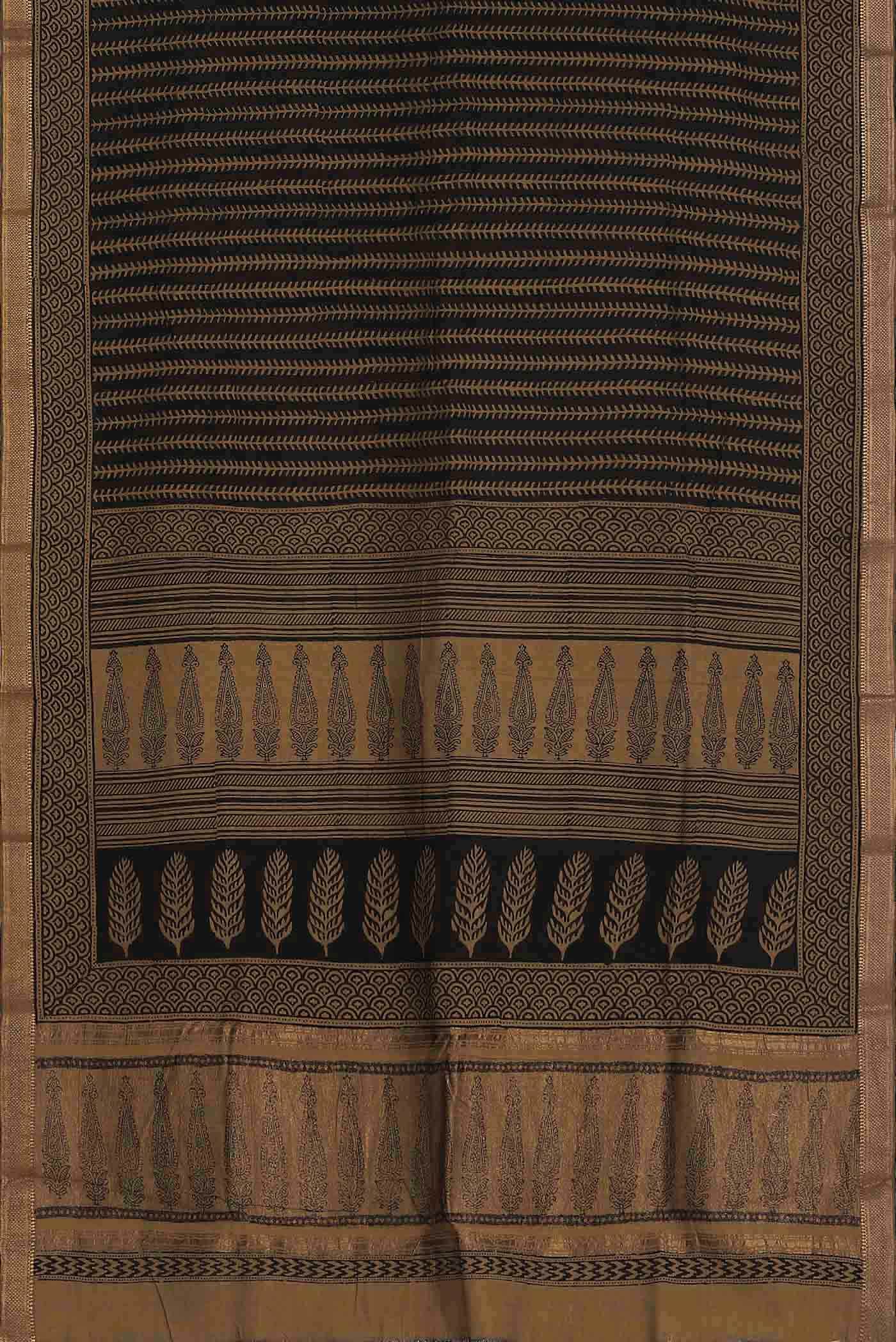 Black Mangalagiri Cotton Saree