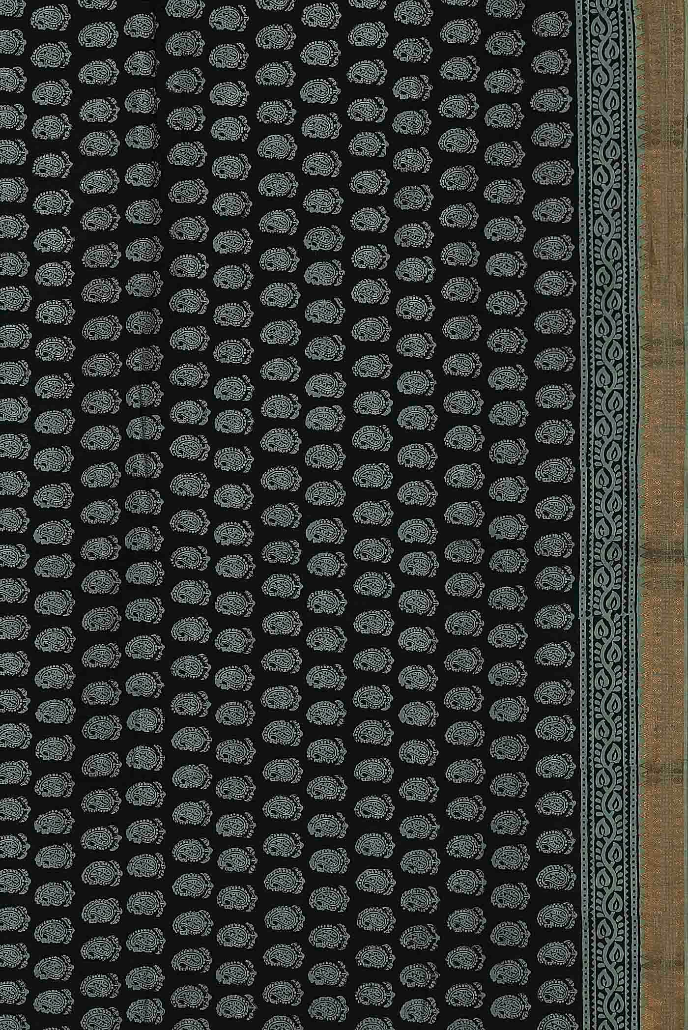 Black Mangalagiri Cotton Saree