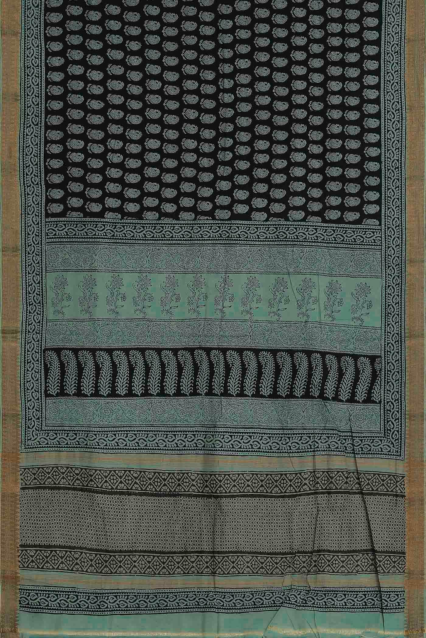 Black Mangalagiri Cotton Saree