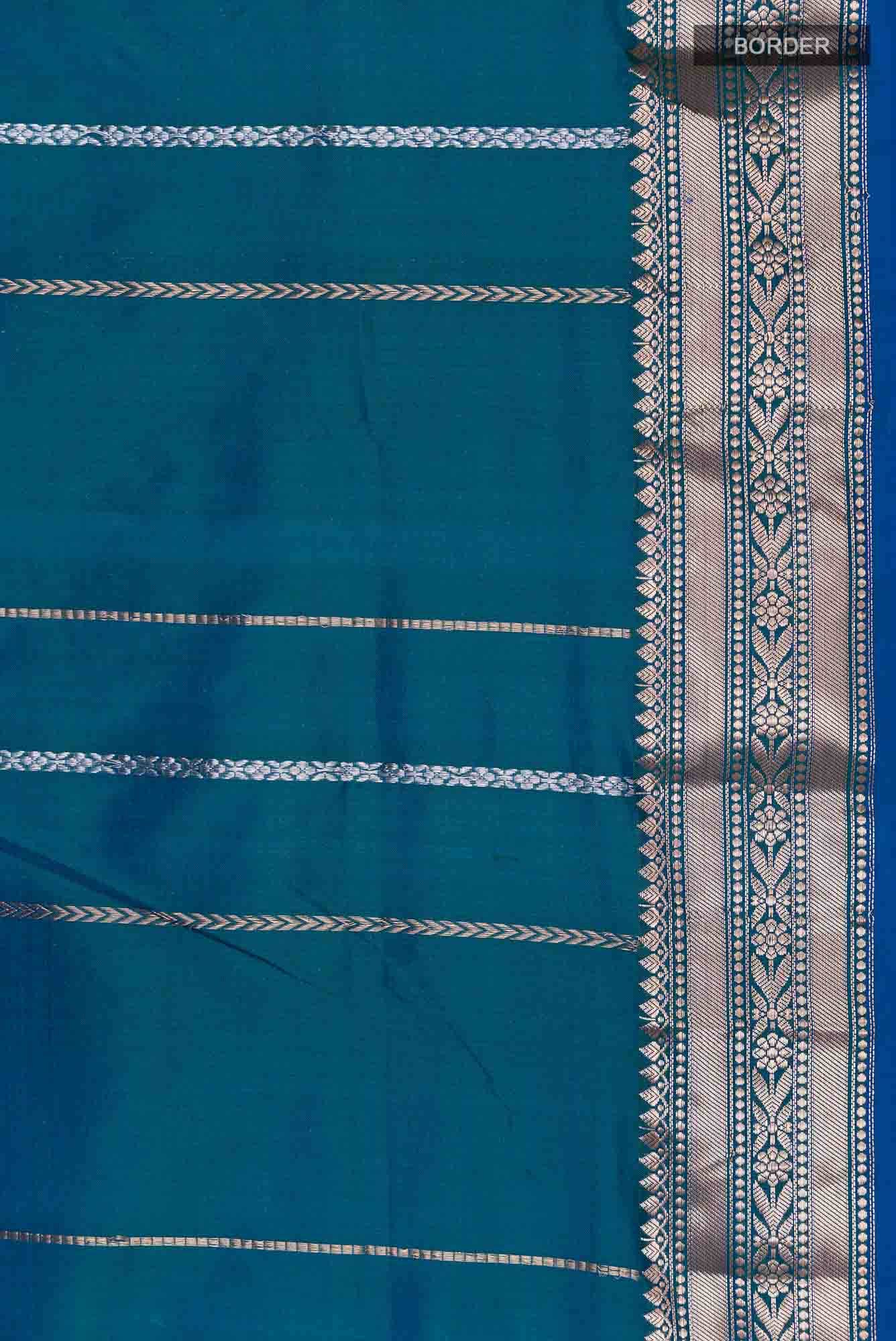 Blue Banarasi Katan Silk Saree