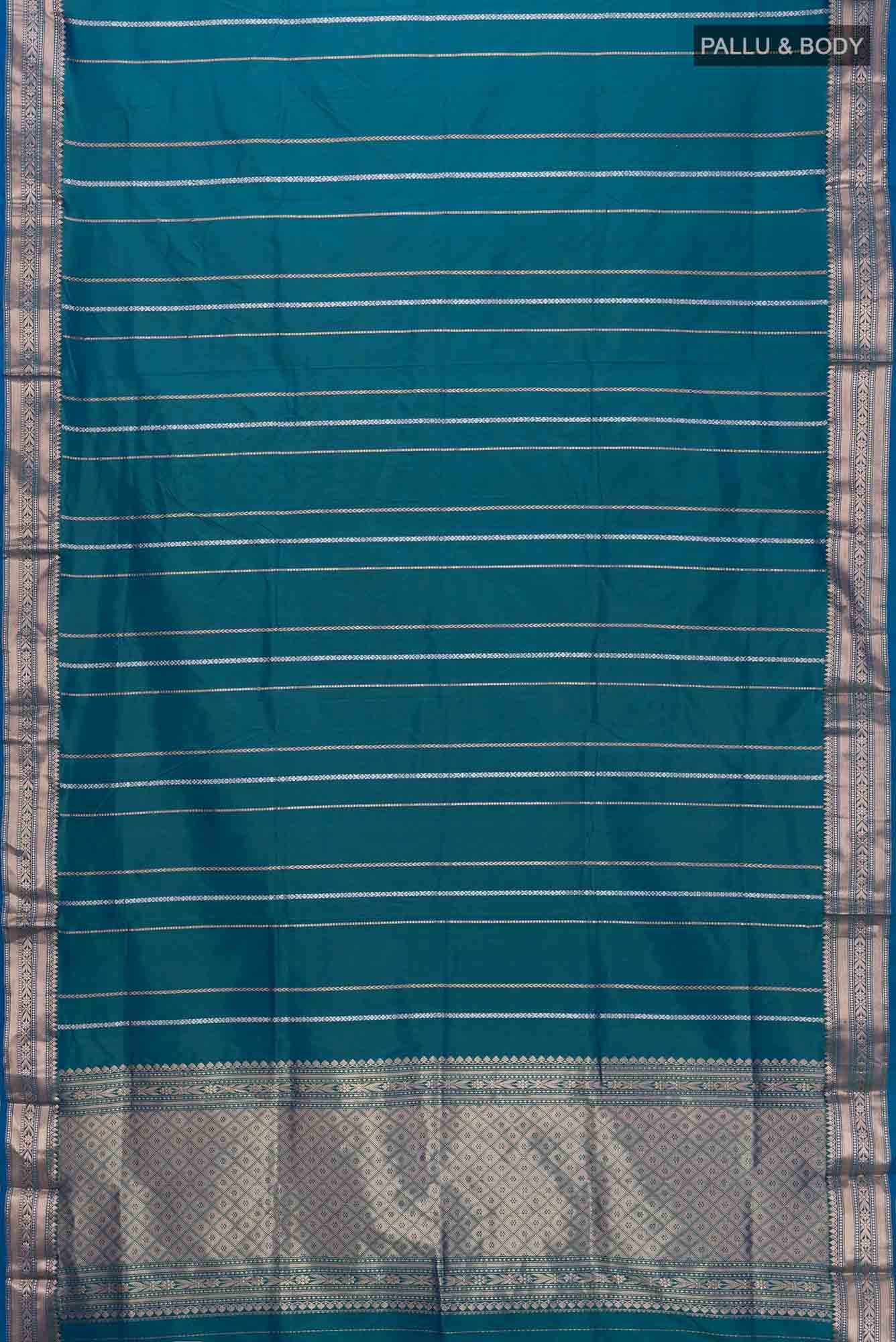 Blue Banarasi Katan Silk Saree