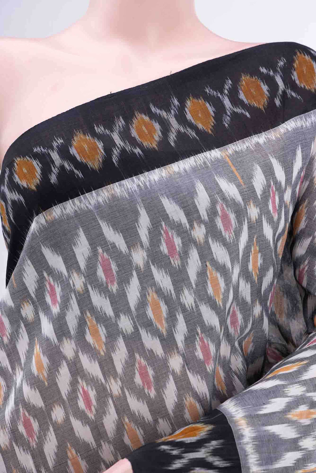 Davys Grey Pochampally Cotton Saree