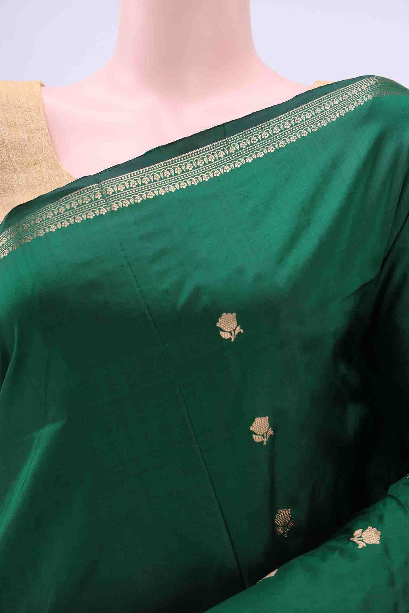 Green Banarasi Katan Silk Saree