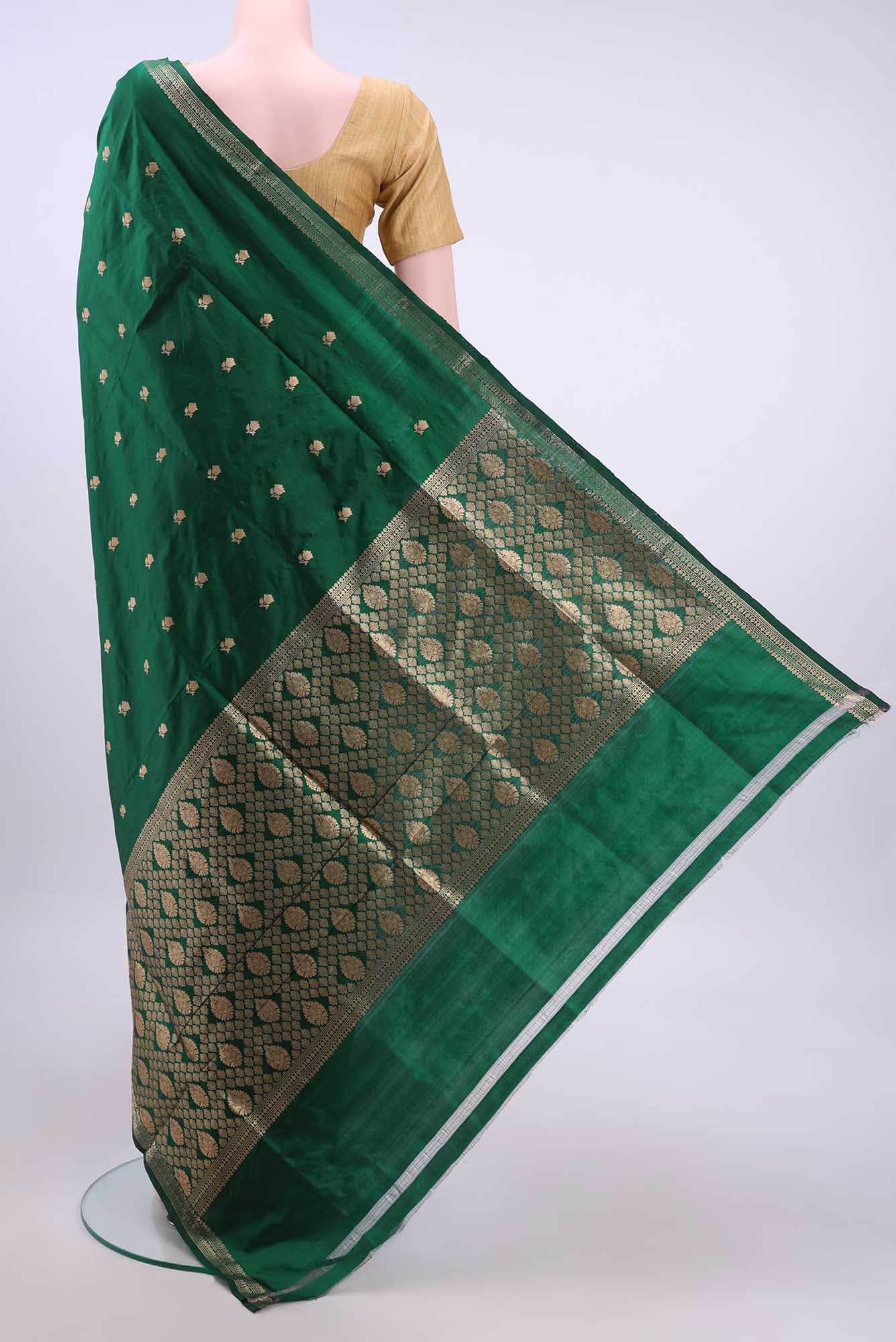 Green Banarasi Katan Silk Saree