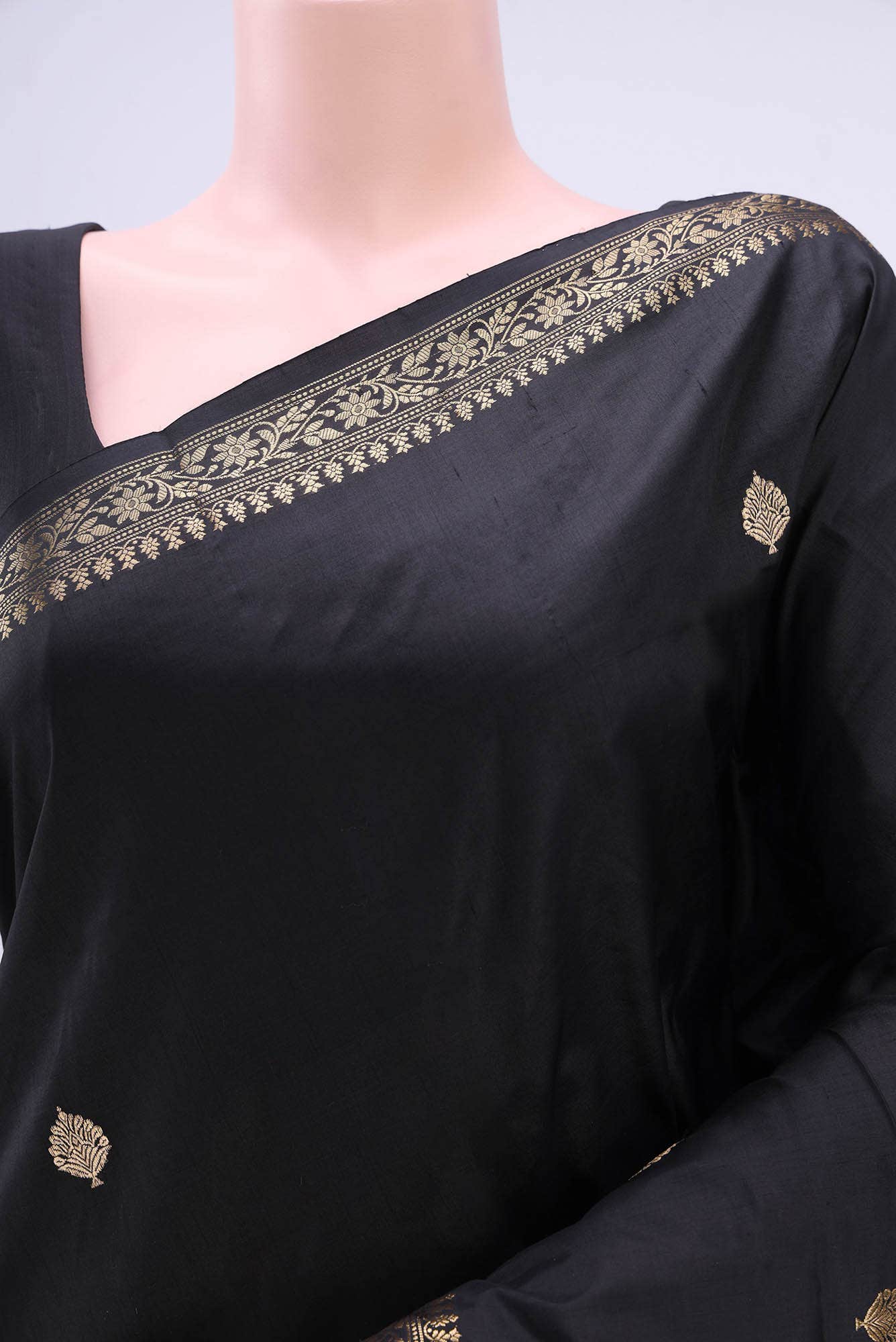 Black Banarasi Katan Silk Saree
