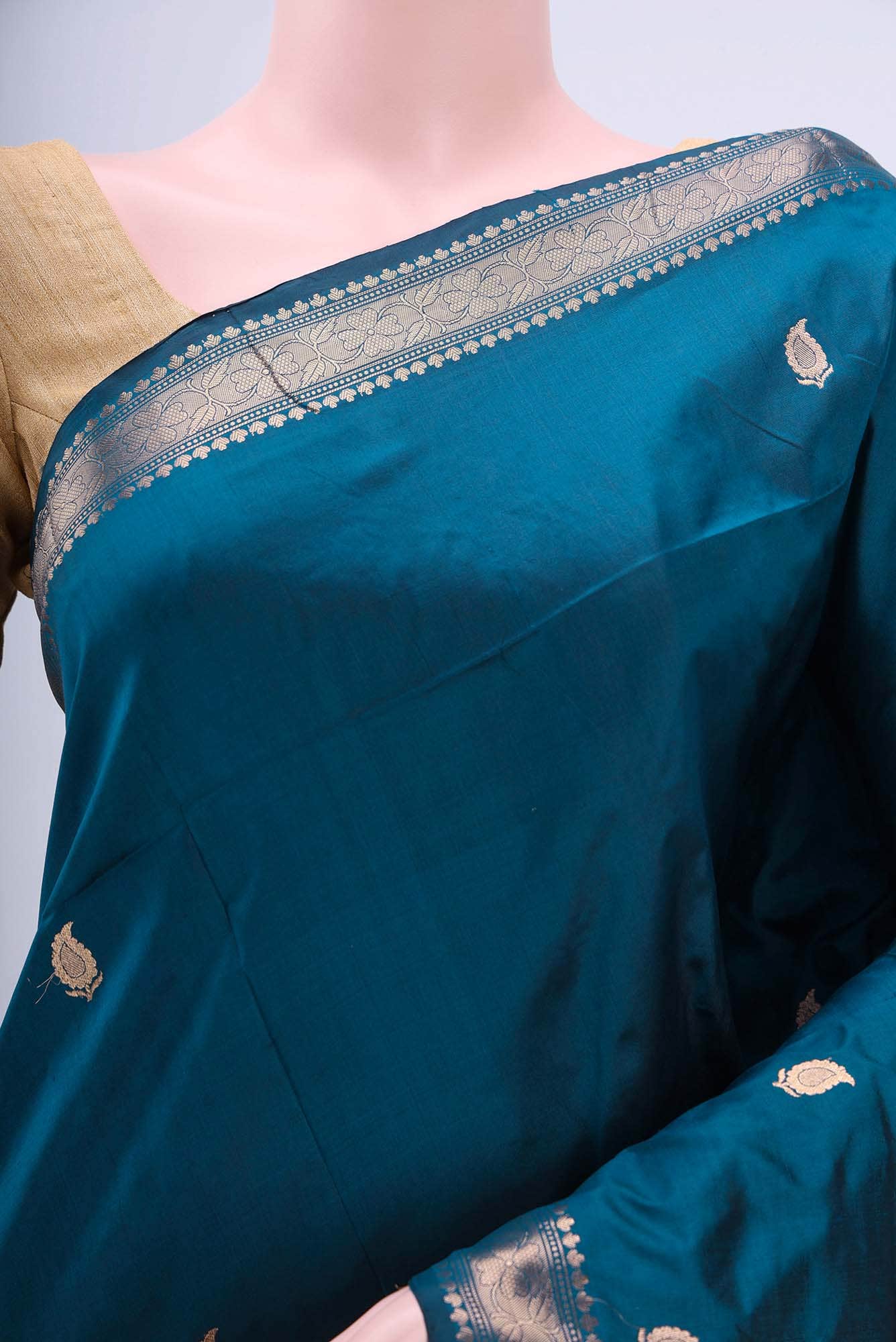Blue Banarasi Katan Silk Saree