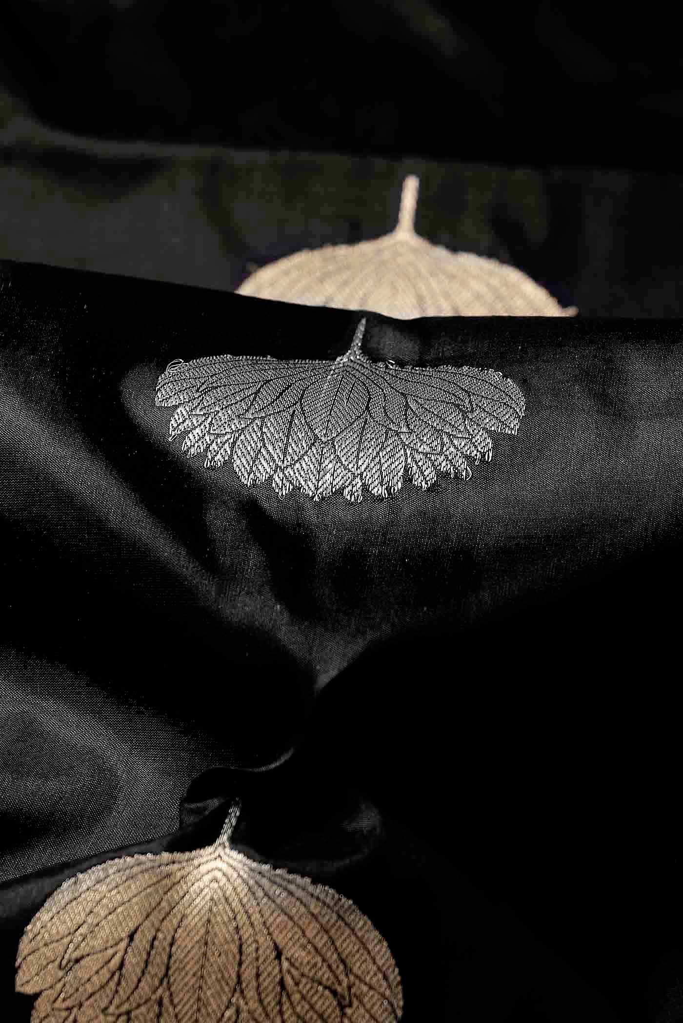 Black Banarasi Katan Silk Saree