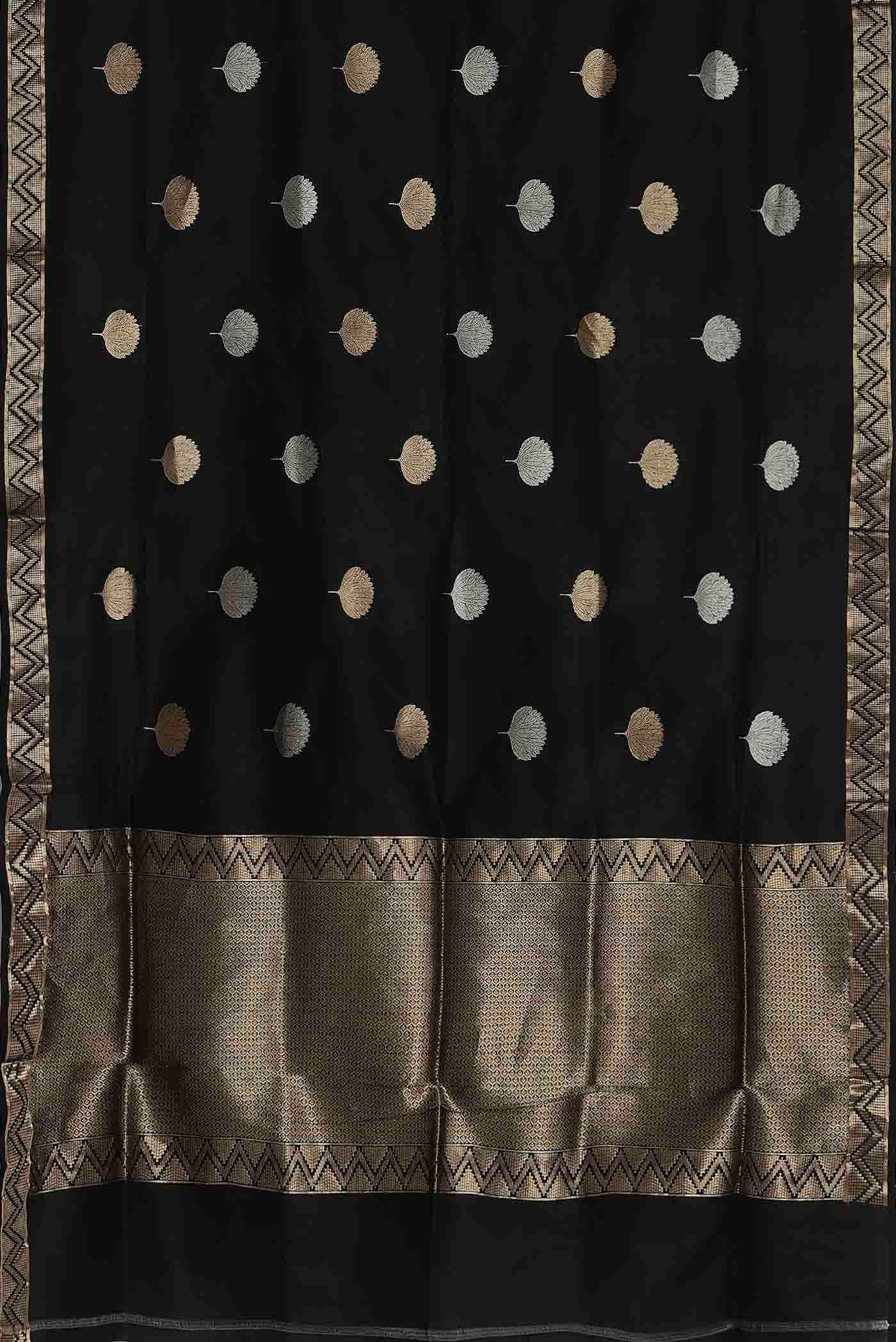 Black Banarasi Katan Silk Saree