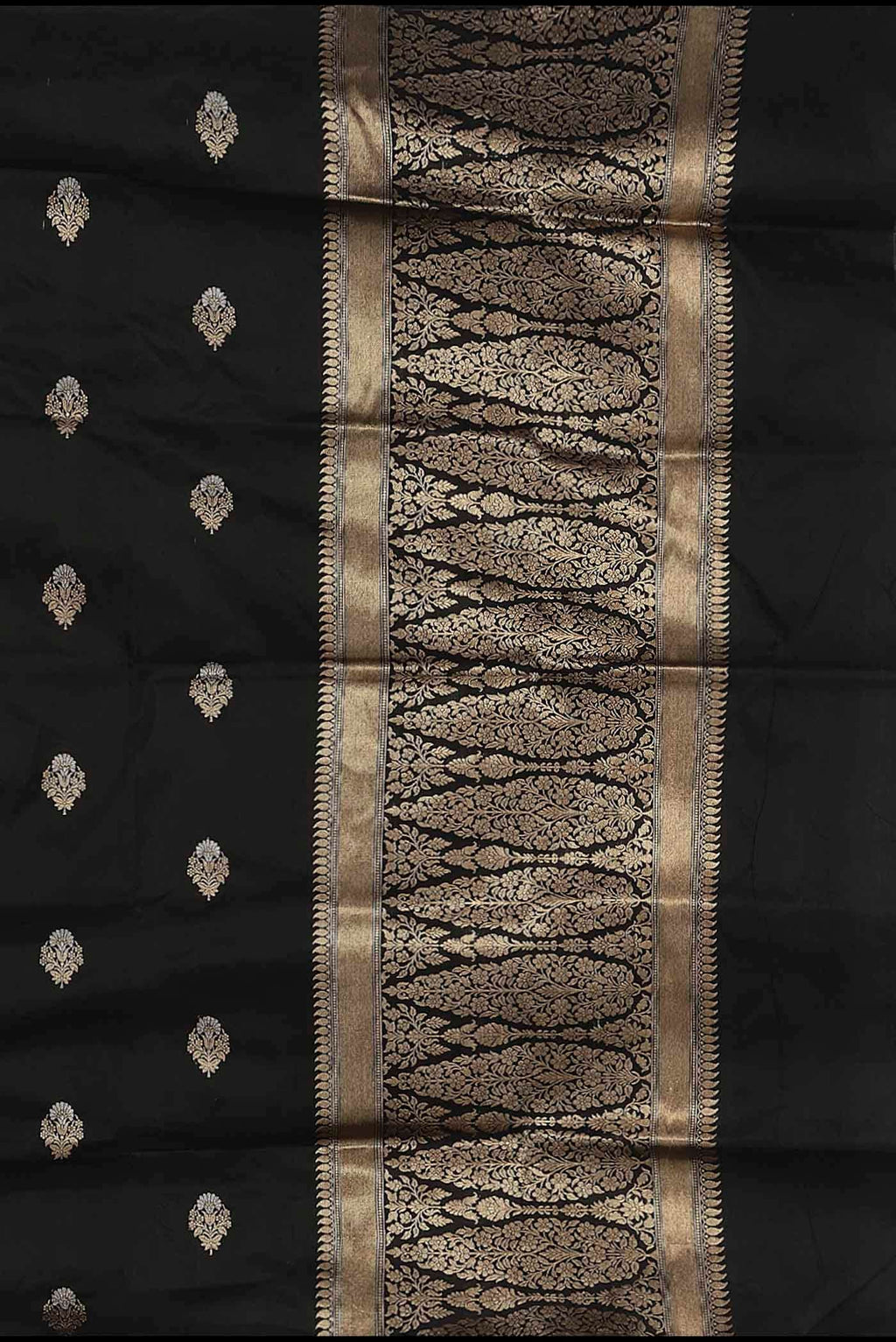 Black Banarasi Katan Silk Saree