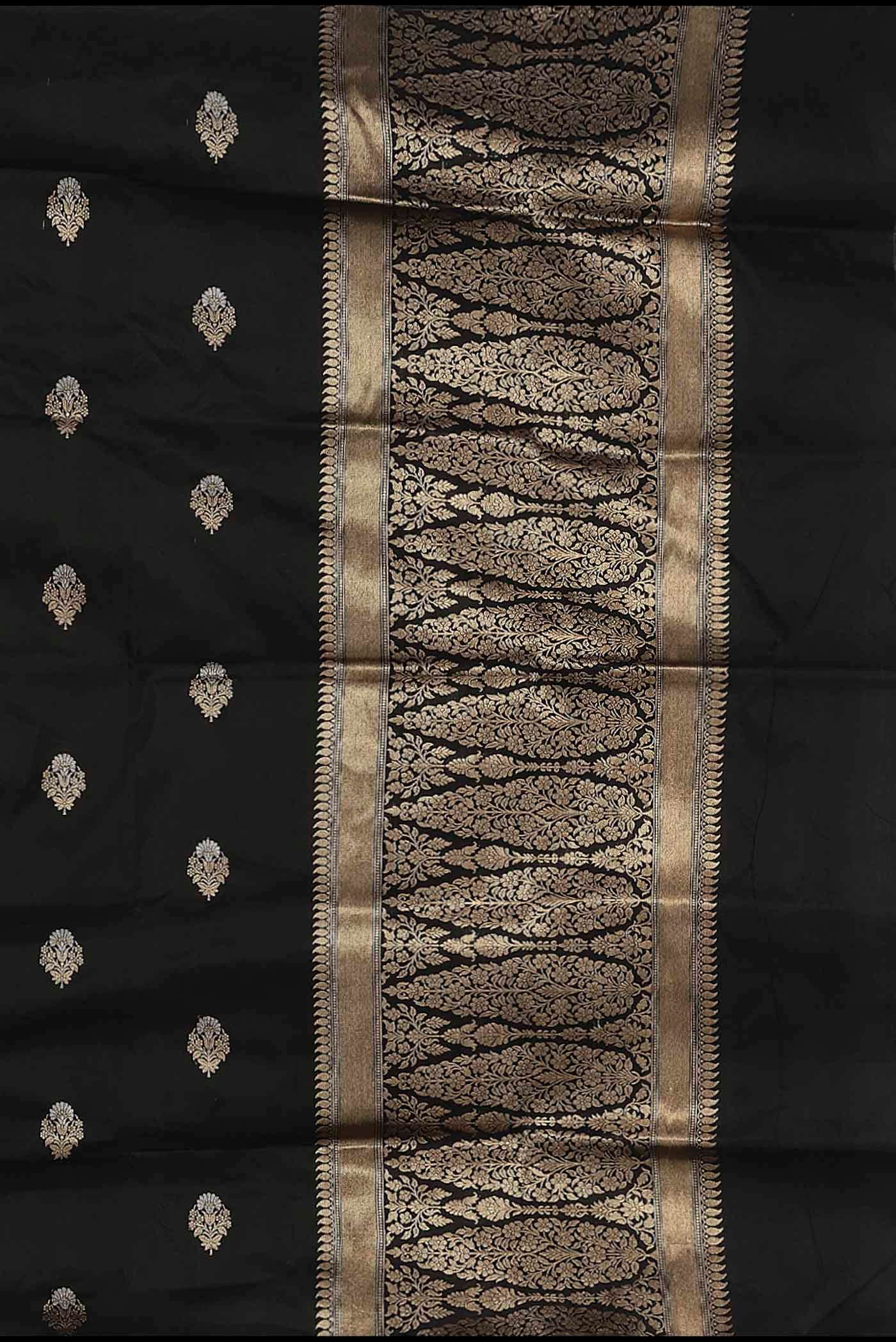 Black Banarasi Katan Silk Saree