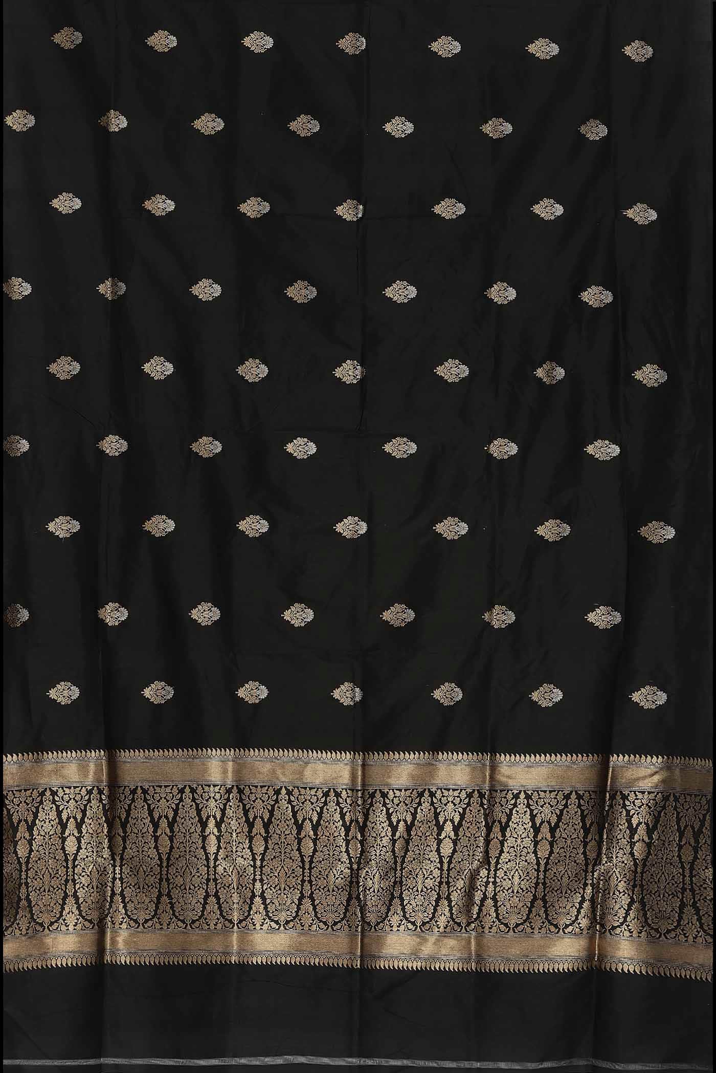 Black Banarasi Katan Silk Saree