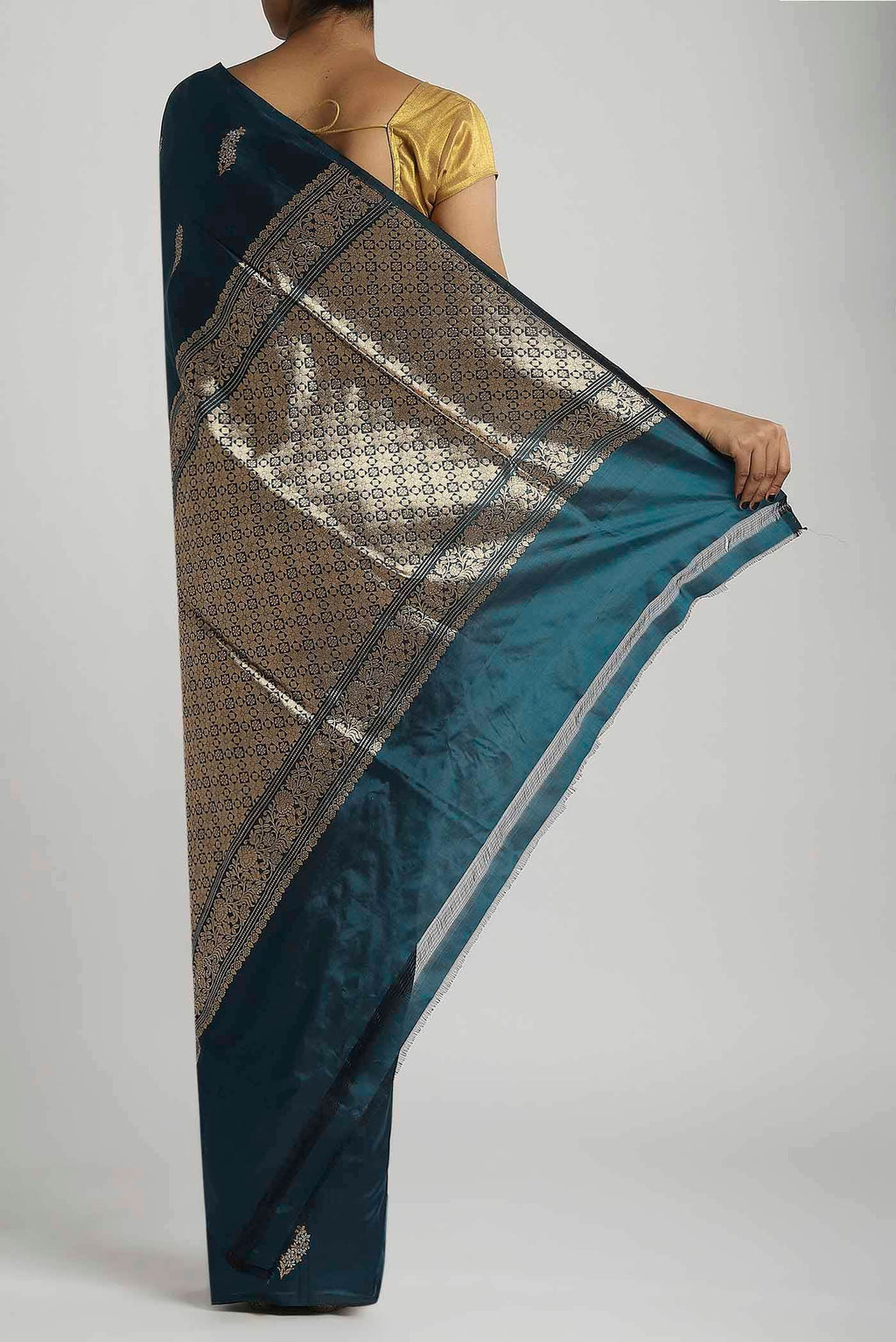 Blue Banarasi Katan Silk Saree