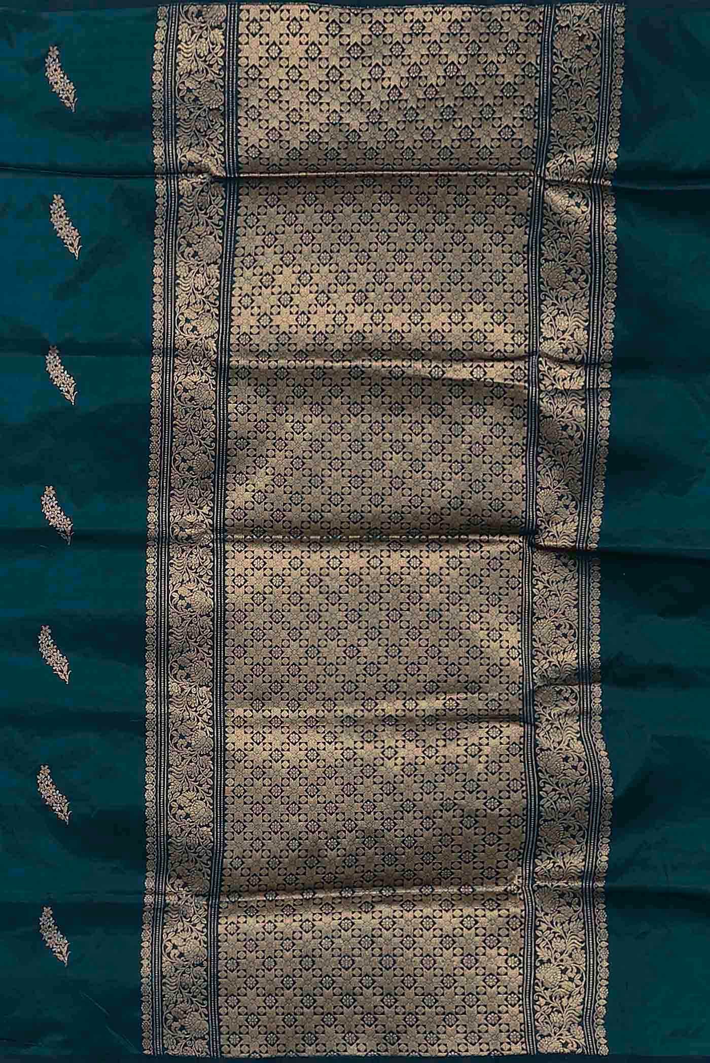 Blue Banarasi Katan Silk Saree