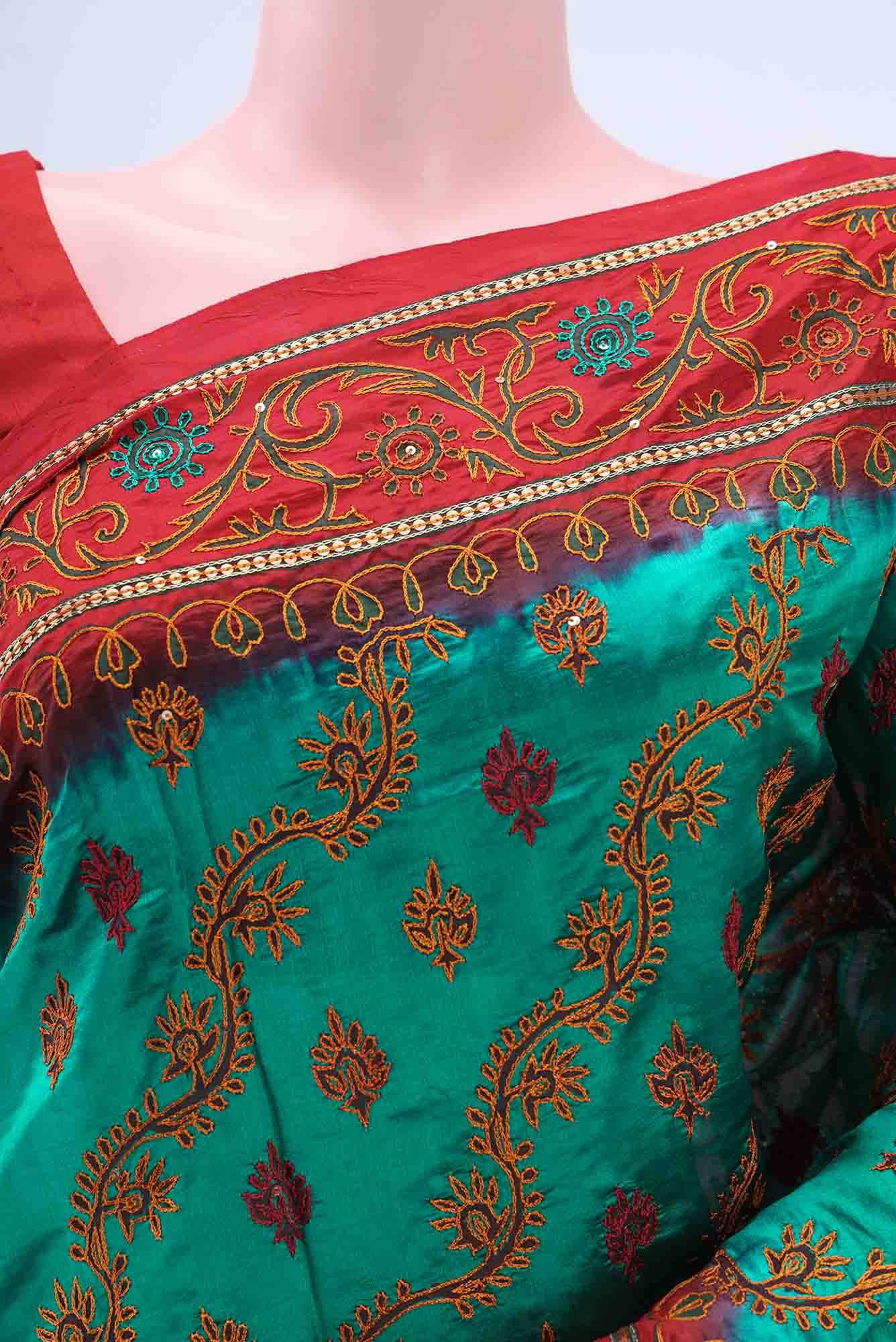 Green Blended Art Silk Saree