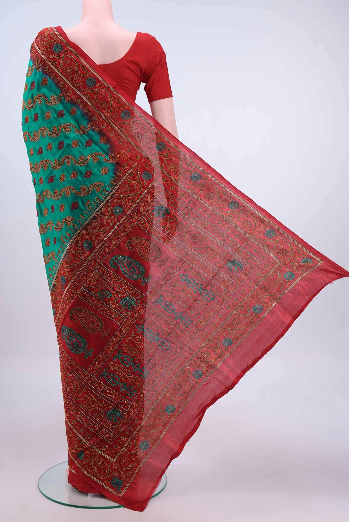 Green Blended Art Silk Saree