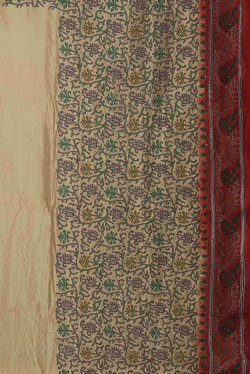 Beige Raw Silk Saree