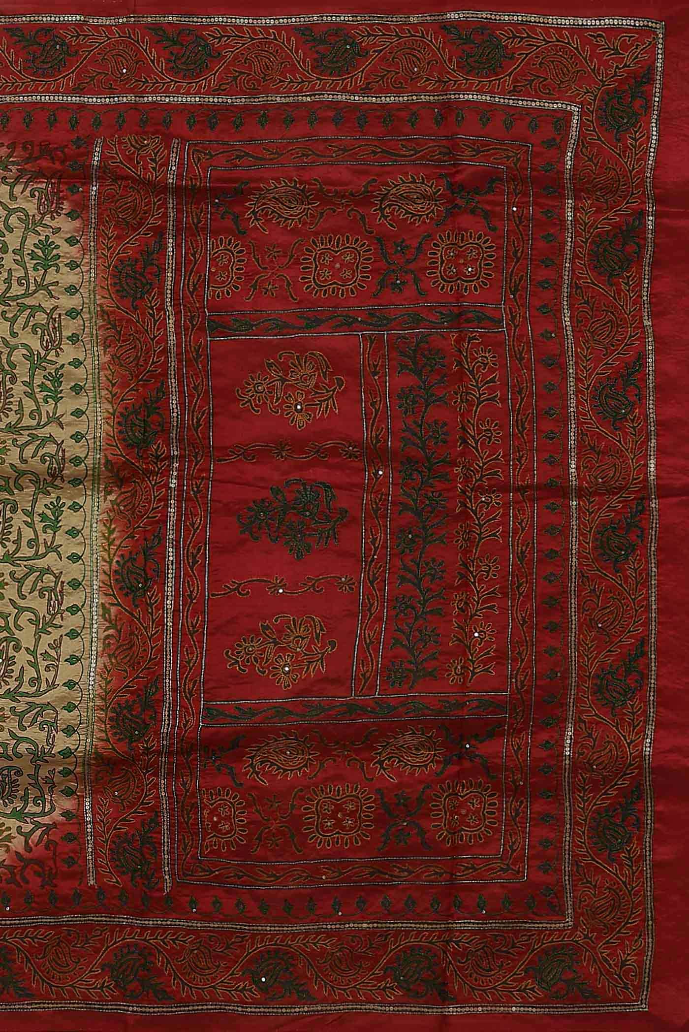 Beige Raw Silk Saree