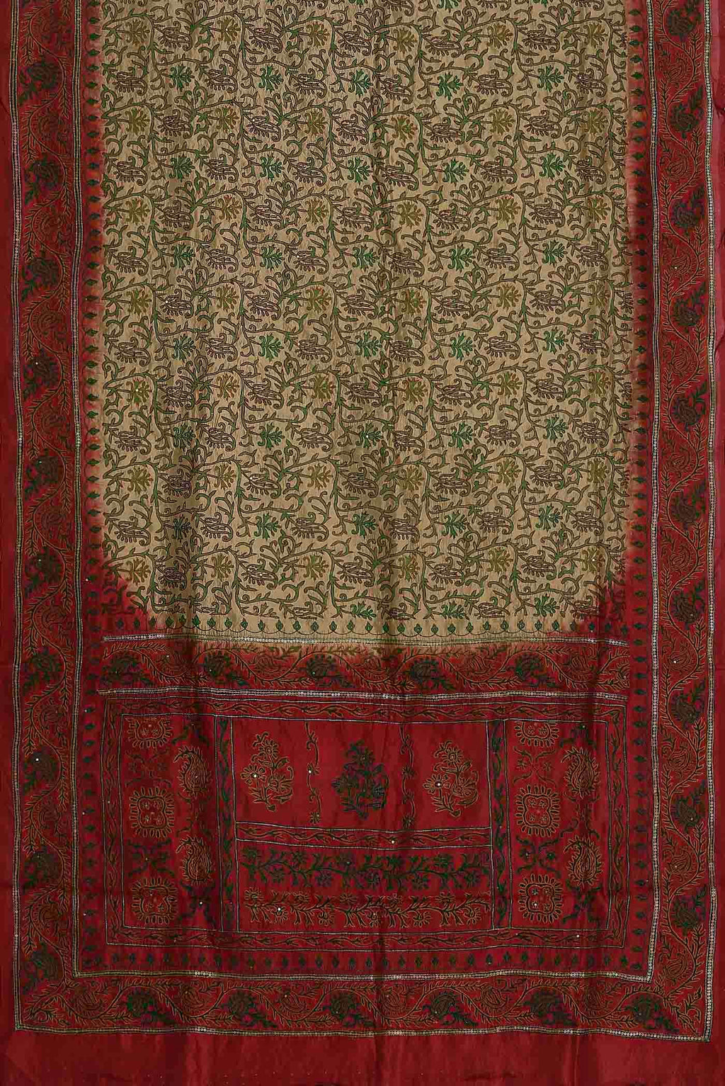 Beige Raw Silk Saree